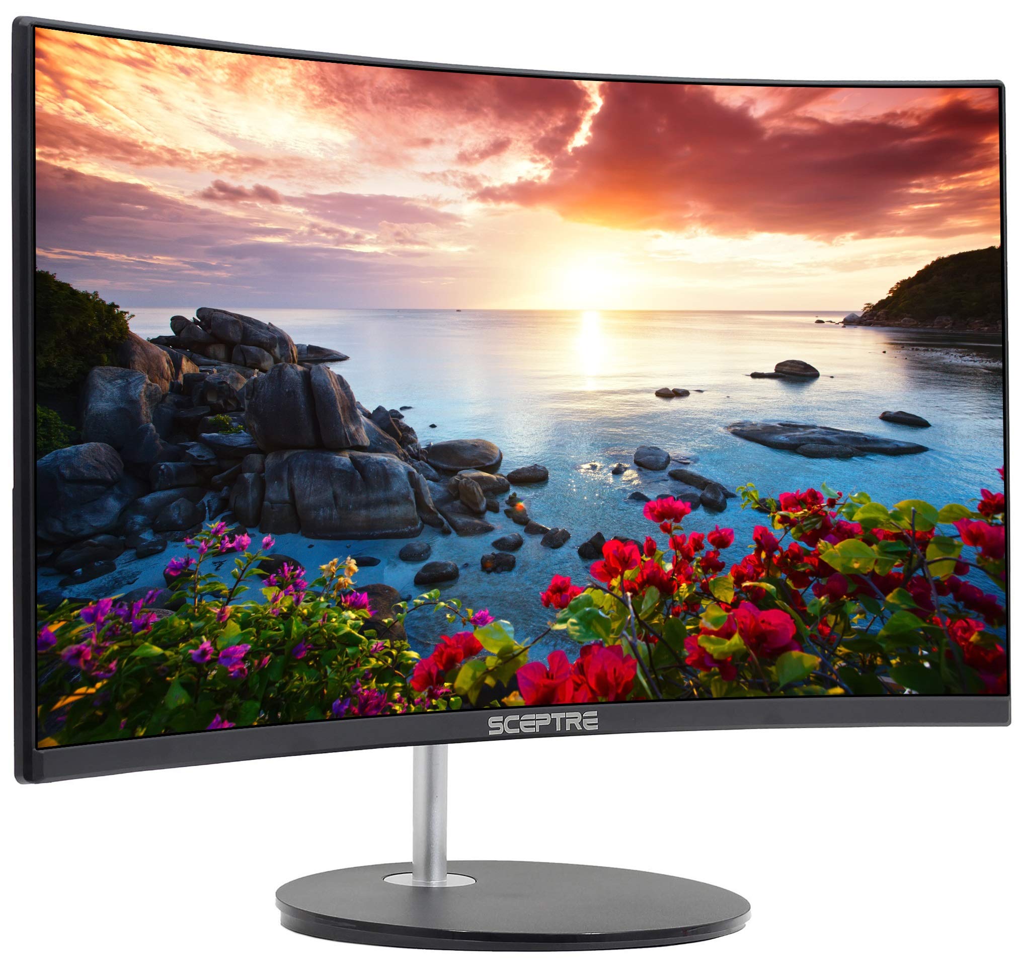 Sceptre 曲面 27 吋遊戲顯示器 75Hz HDMI x2 VGA 98% sRGB 內建揚聲器，無邊框設計 黑色 (RN 系列)