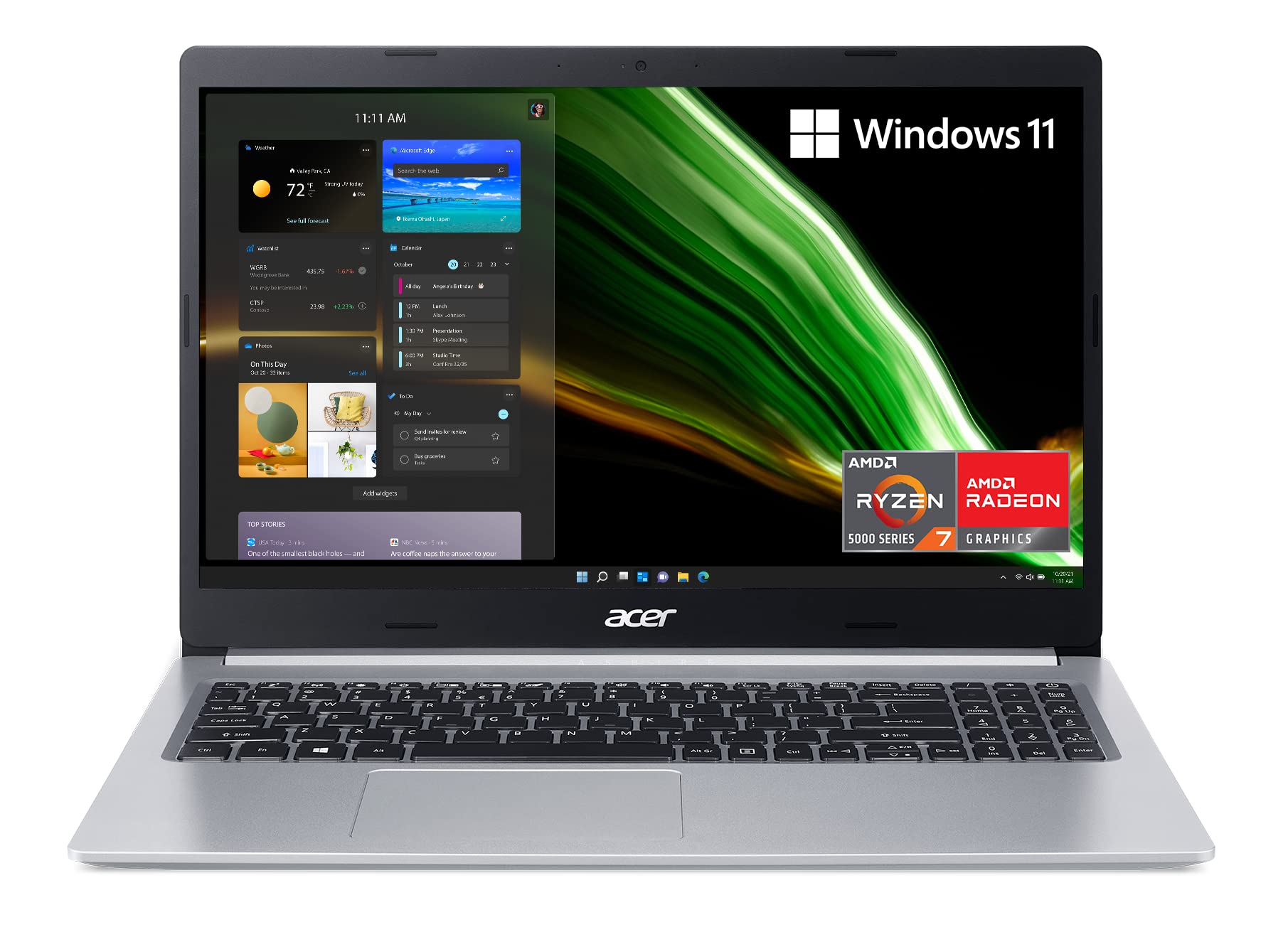 宏碁 Aspire 5 A515-45-R8K1 超薄筆記型電腦 | 15.6 吋全高清 IPS 顯示器 | AMD Ryzen 7 5700U 八核心行動處理器 | AMD Radeon 顯示卡 | 8GB DDR4 記憶體 | 512GB NVMe 固態家用硬碟 |