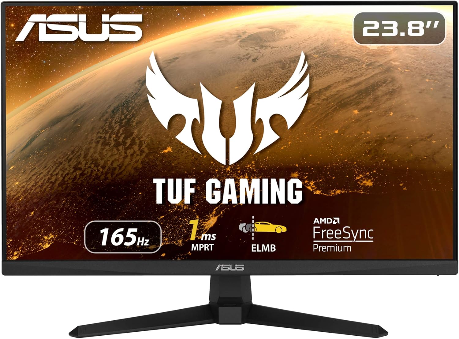 華碩 TUF Gaming 23.8 吋 1080P 顯示器 (VG249Q1A) - 全高清，IPS 面板，165Hz 刷新率（支援 144Hz），1ms 反應時間，極低運動模糊，內建揚聲器，支援 FreeSync™ Premium 技術、Shadow Boost 陰影增強技術，支援 VMI 介面。
