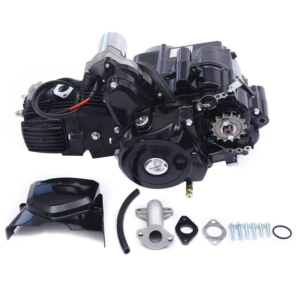 125CC ATV 卡丁車發動機更換套件，四衝程/風冷半自動變速箱帶倒檔發動機，電啟動發動機，適用於升級 50cc-110cc ATV（美國現貨）