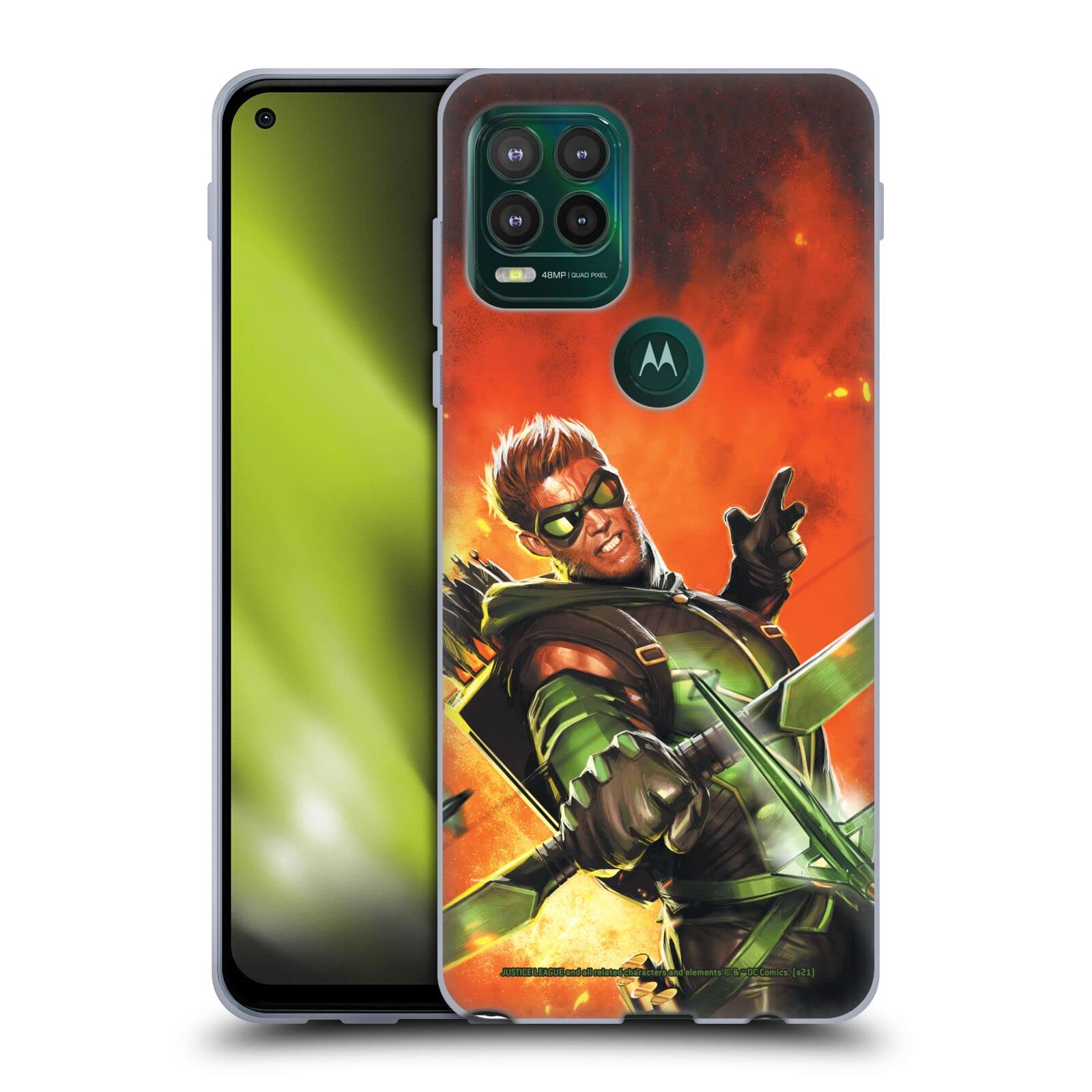 Head Case Designs 官方授權正義聯盟 DC 漫畫新 52 第一卷 綠箭俠漫畫藝術軟膠保護套，兼容摩托羅拉 Moto G Stylus 5G 2021