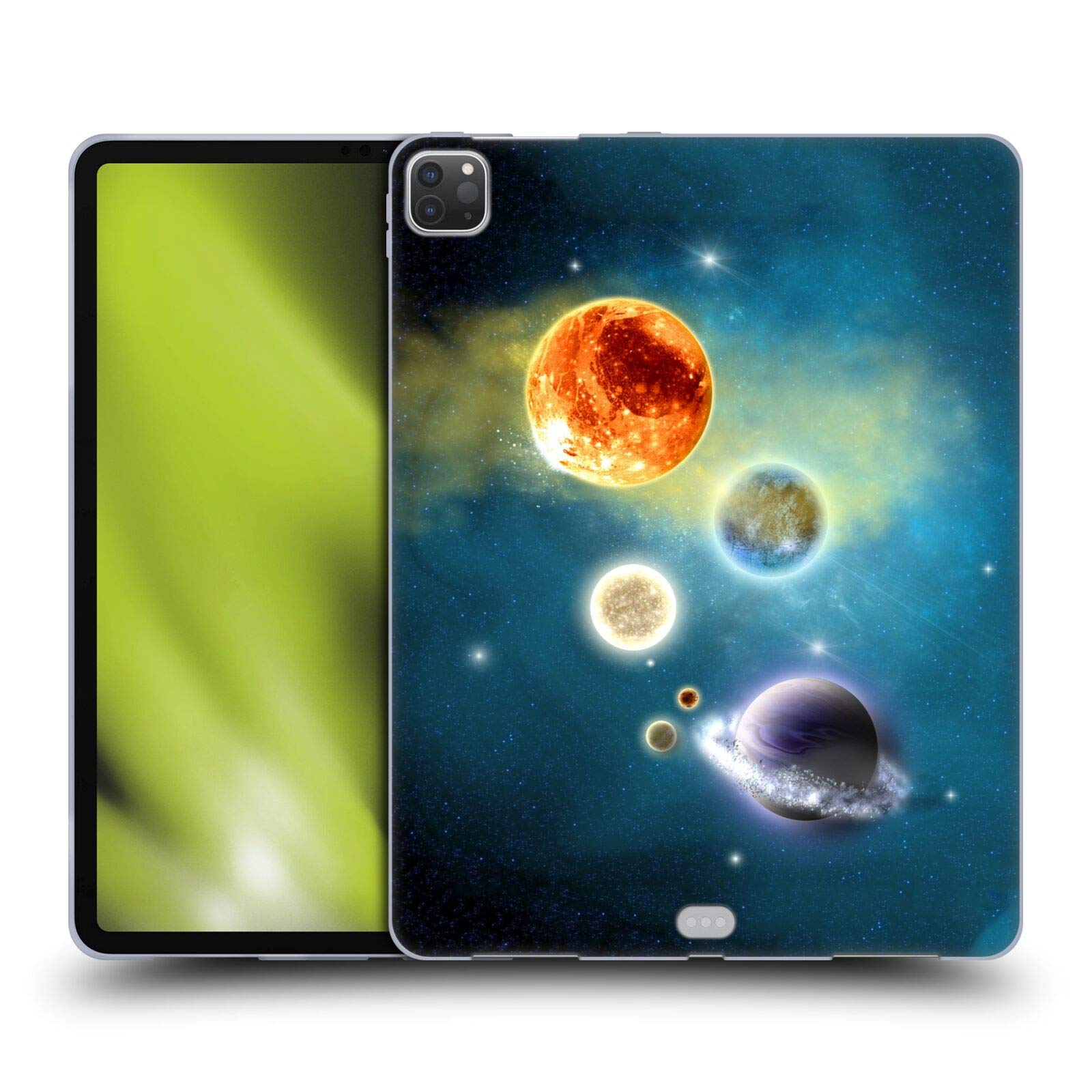 Head Case Designs 官方授權 Simone Gatterwe 新款太陽系行星軟膠保護套，相容於 Apple iPad Pro 12.9 吋（2020/2021/2022 年款）。