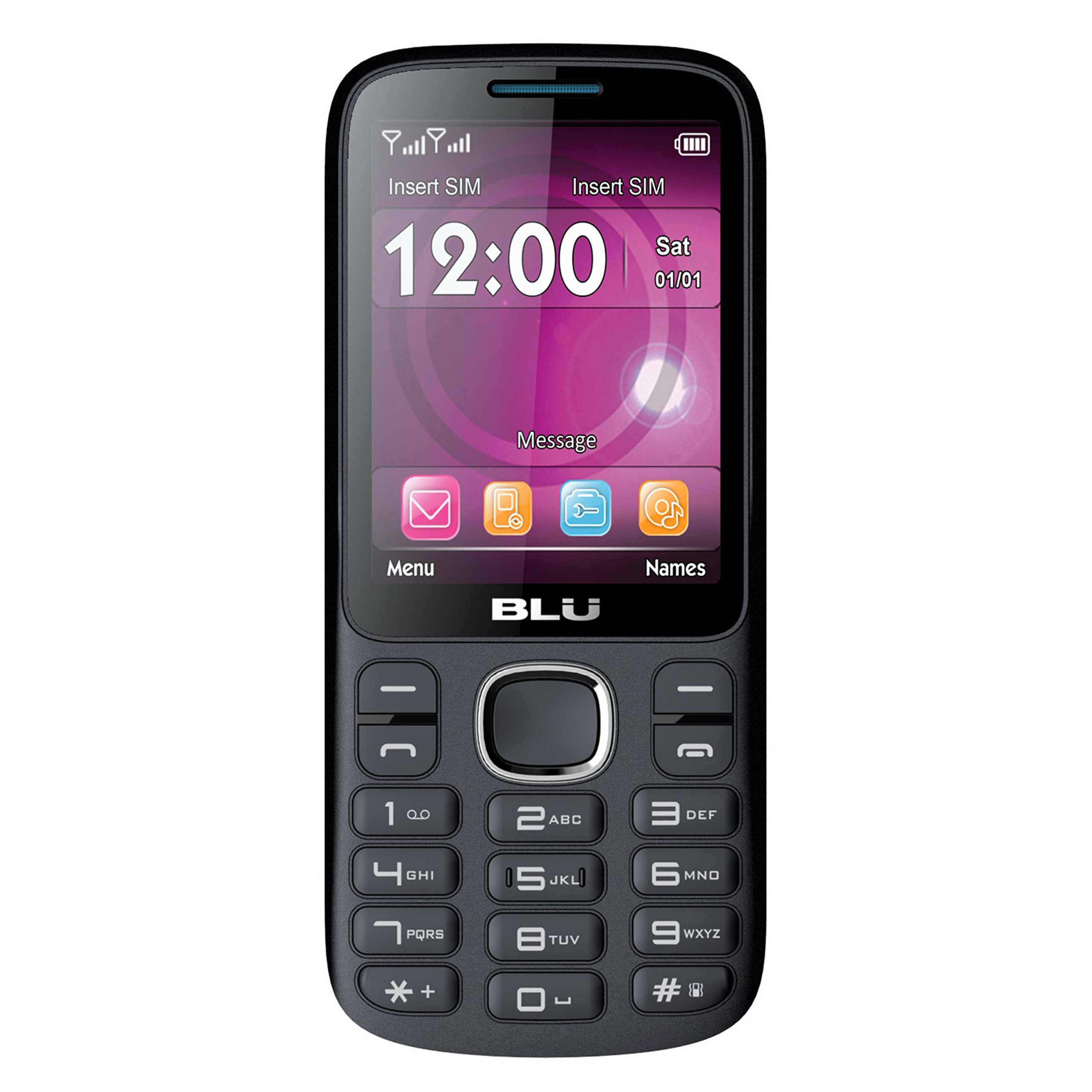 BLU Jenny TV 2.8 T276T 解鎖版 GSM 雙卡雙待手機，配備 130 萬像素相機 - 解鎖手機 - 零售包裝 - 黑藍色