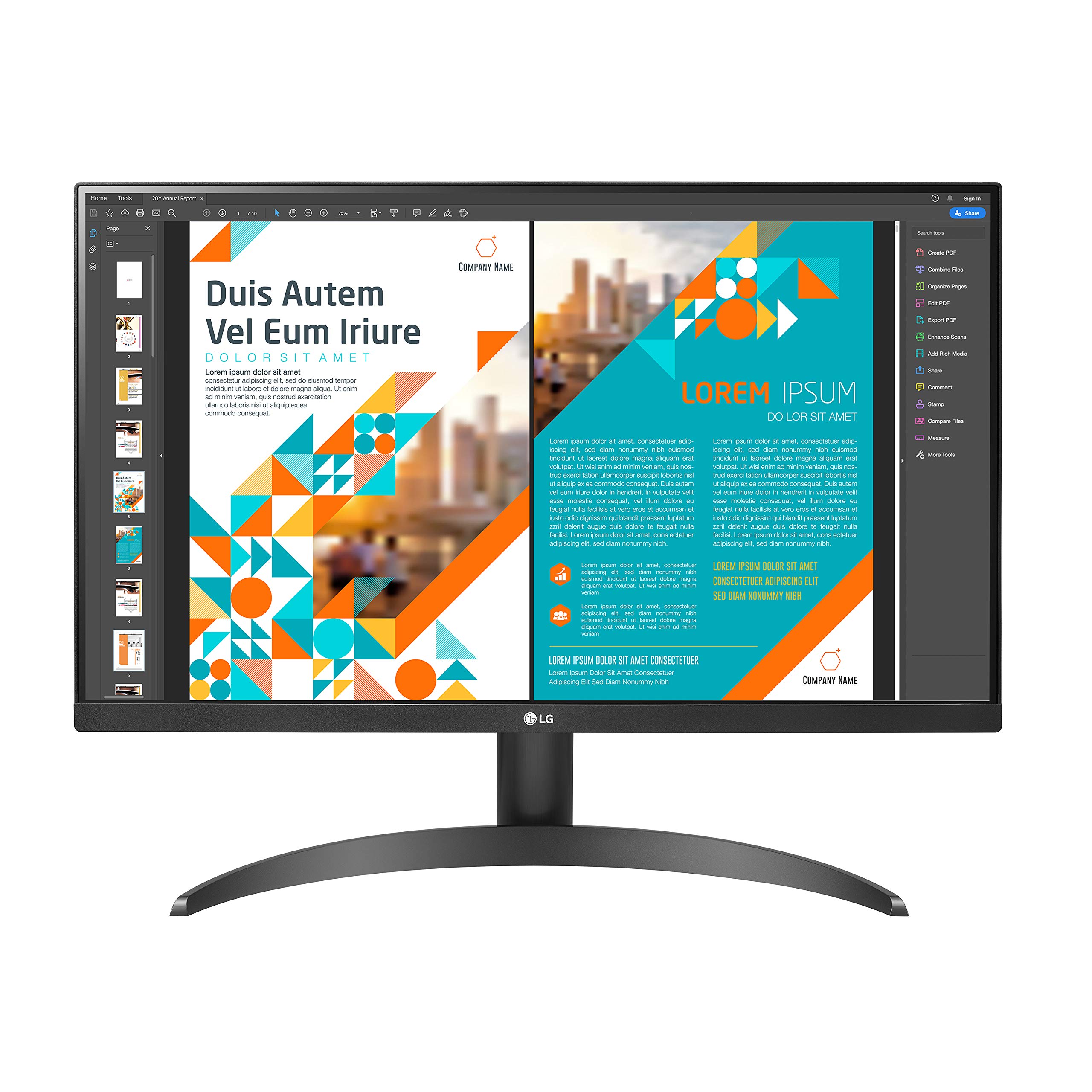 LG 24QP500-B 24吋 QHD (2560 x 1440) IPS 顯示屏，支援 HDR 10，sRGB 99% 色域，AMD FreeSync 技術，75Hz 刷新率，三面近乎無邊框設計 - 黑色