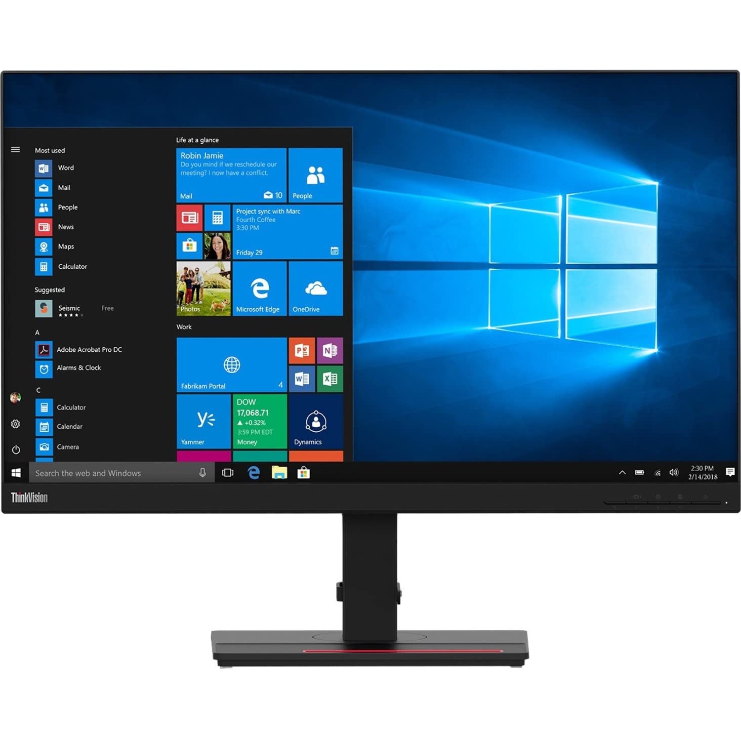 聯想Thinkpad T27h-20 C19270qt1 27吋顯示器，16:9寬高比