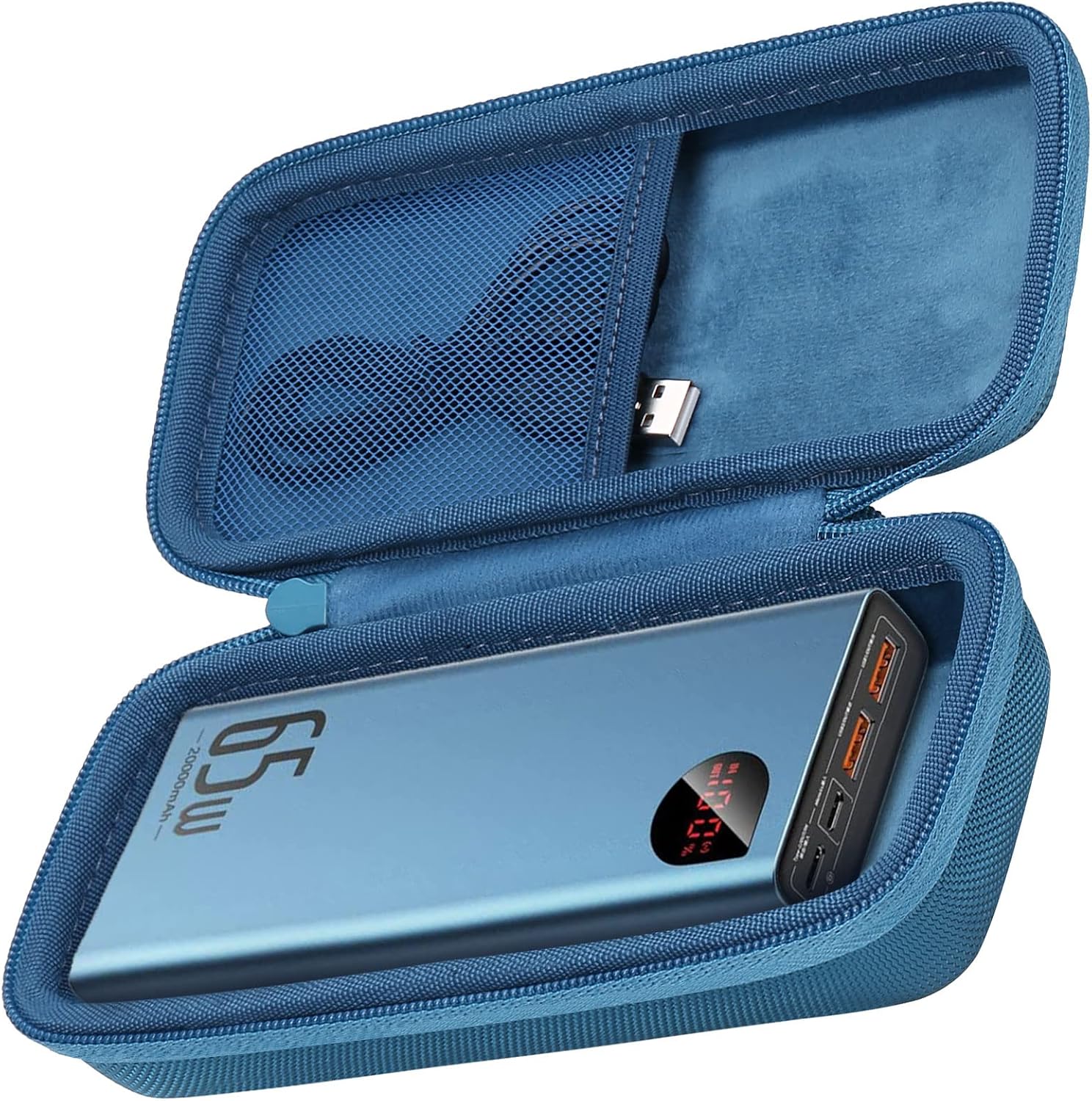 co2CREA 適用於 Baseus 65W 20000mAh 筆記型電腦行動電源/便攜式充電器/快充電池組的硬殼替換裝，藍色