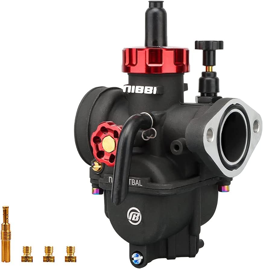 NIBBI 賽車化油器 PE24FL 法蘭適用於 70CC 100CC 125CC 越野摩托車和踏板車，包括本田、雅馬哈和鈴木等品牌。