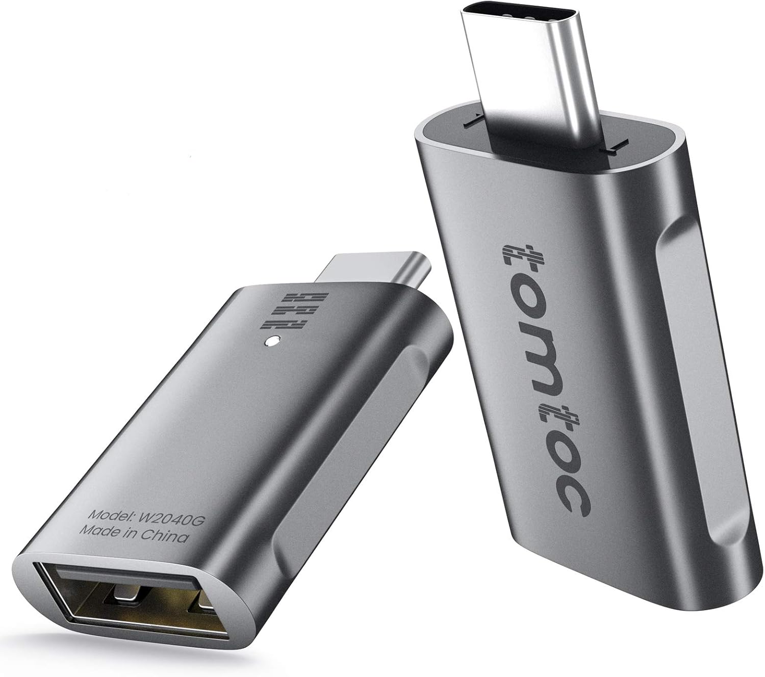 tomtoc USB-C 轉 USB 轉接器（2 件裝），Thunderbolt 3/Type-C 轉 USB 3.0 轉接器（2 件裝），Thunderbolt 3/Type-C 轉 USB 3.0 轉接器，適用於 MacBook、iPad Air 4 10.9、iPad Pro、Surface Pro/Book、Dell XPS 等設備，OTG 轉接器，適用於安卓手機，最高可達