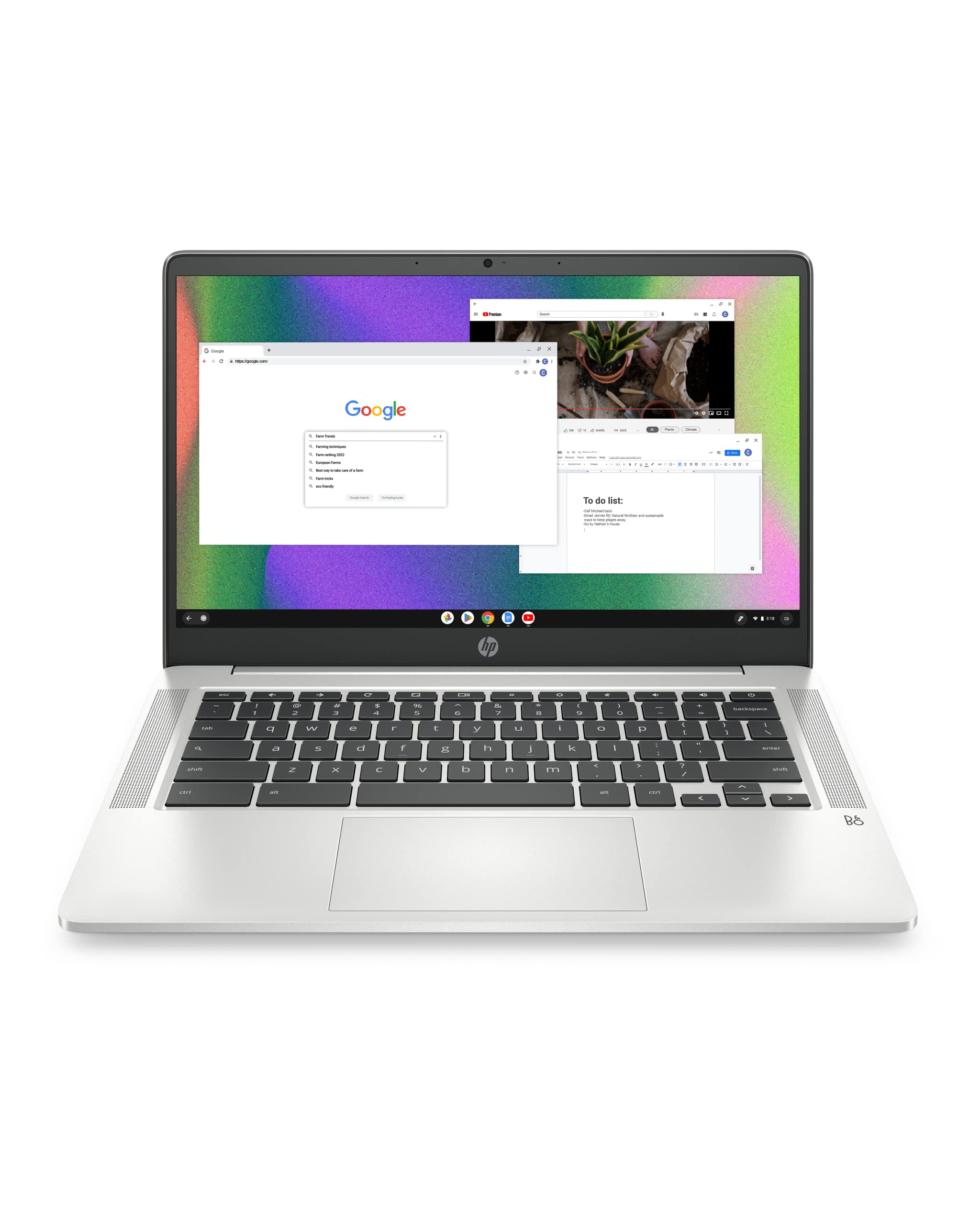 HP Chromebook 14 筆記型電腦，英特爾賽揚 N4120 處理器，4 GB 內存，64 GB eMMC 存儲，14 英寸高清顯示屏，Chrome 操作系統，輕薄設計，4K 圖形處理，長續航時間，灰褐色鍵盤（14a-na0226nr，2022 年款，礦物銀色）