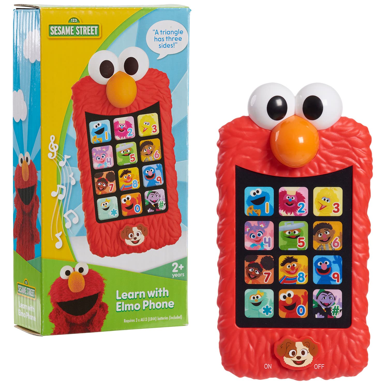 Just Play Sesame Street Learn with Elmo Pretend Play Phone, Learning and Education, Officially Authentic Licensed Kids Toys for Ages 2 Up, Gifts and Presents