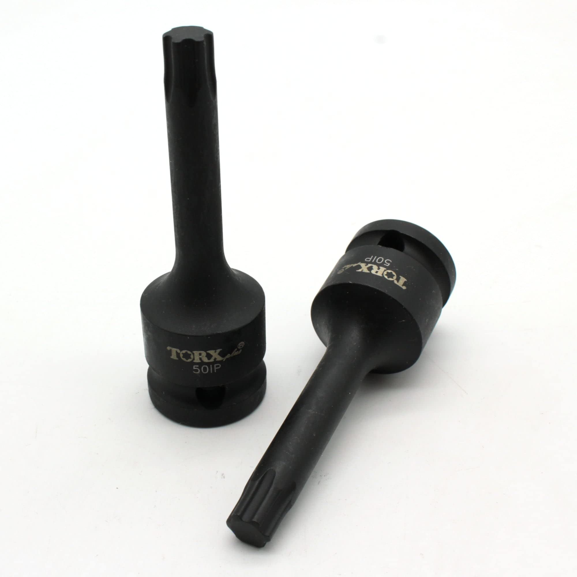 TEMO IP50 3吋長黑色衝擊式Torx Plus 6角套筒扳手，1/2吋方頭驅動，汽車維修工具