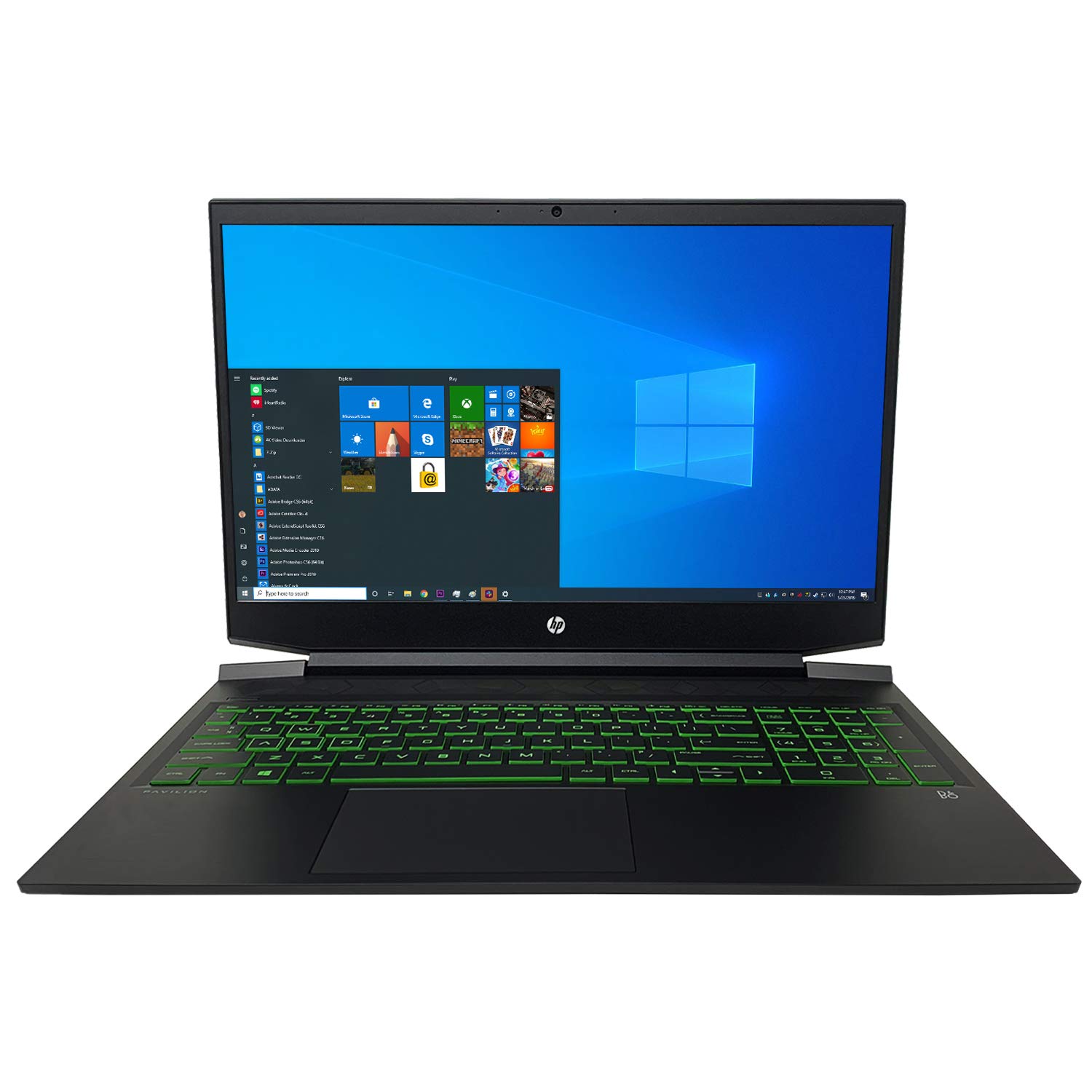 HP Pavilion 16.1 吋全高清 (1920x1080) 遊戲筆記型電腦 - 第十代英特爾酷睿 i7-10750H 六核心處理器，最高主頻 5.00 GHz，32GB DDR4 內存，2TB 固態硬碟，NVIDIA GeForce GTX 160Windows Max-Windows Max-160，Windows Max-1