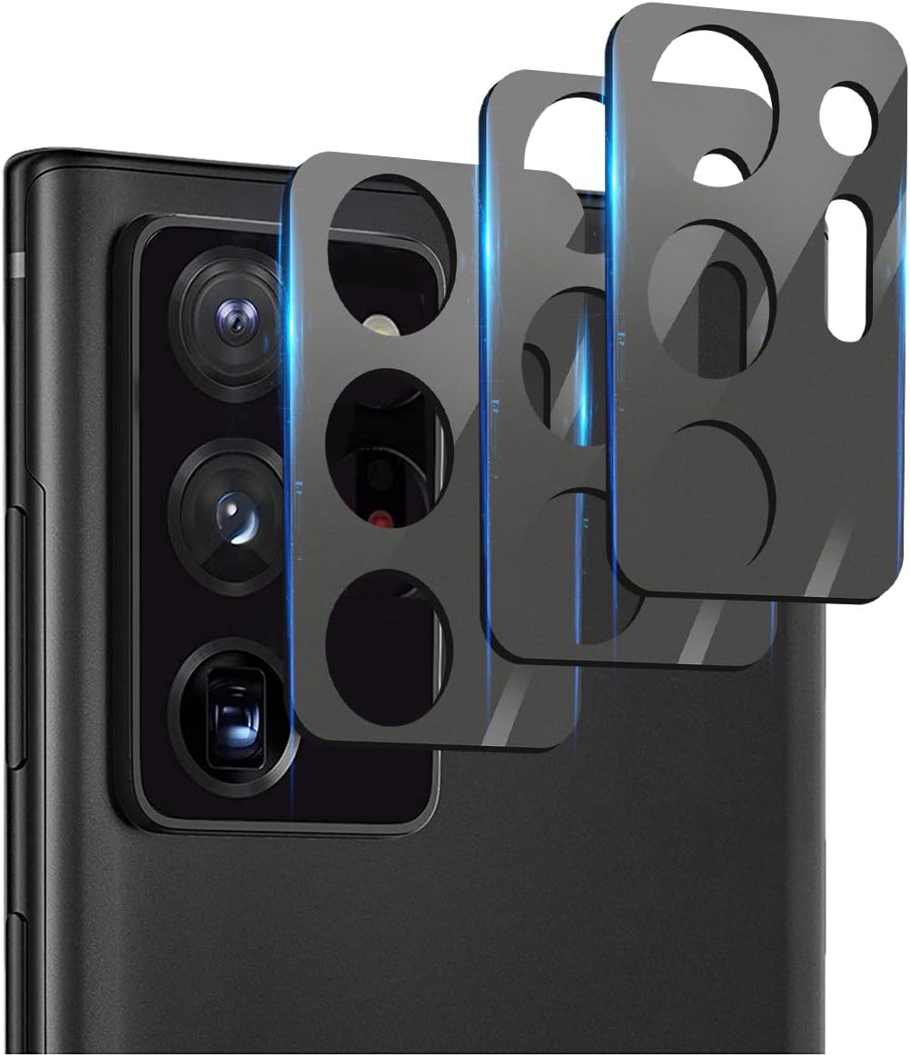 Suoman 三星 Note 20 Ultra 相機鏡頭保護膜三件裝 - [鋁合金] [不影響閃光燈] 三星 Note 20 Ultra 5G 相機鏡頭保護膜 - 黑色
