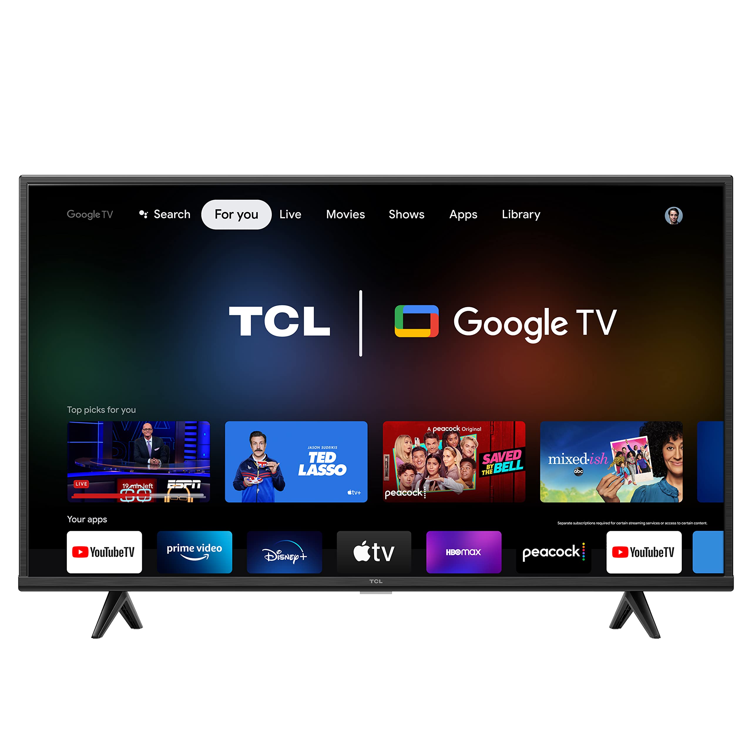 TCL 43吋 4系列 4K 超高清 HDR 智慧 Google 電視 – 43S446，2022 年款（翻新機）