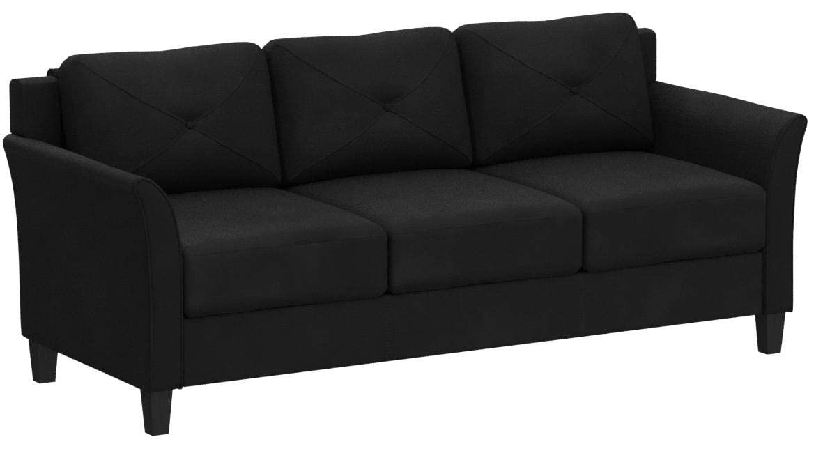 Lifestyle Solutions HRFKS3BK Grayson 沙發，78.7 英寸寬 x 31.5 英寸深 x 32.7 英寸高，黑色