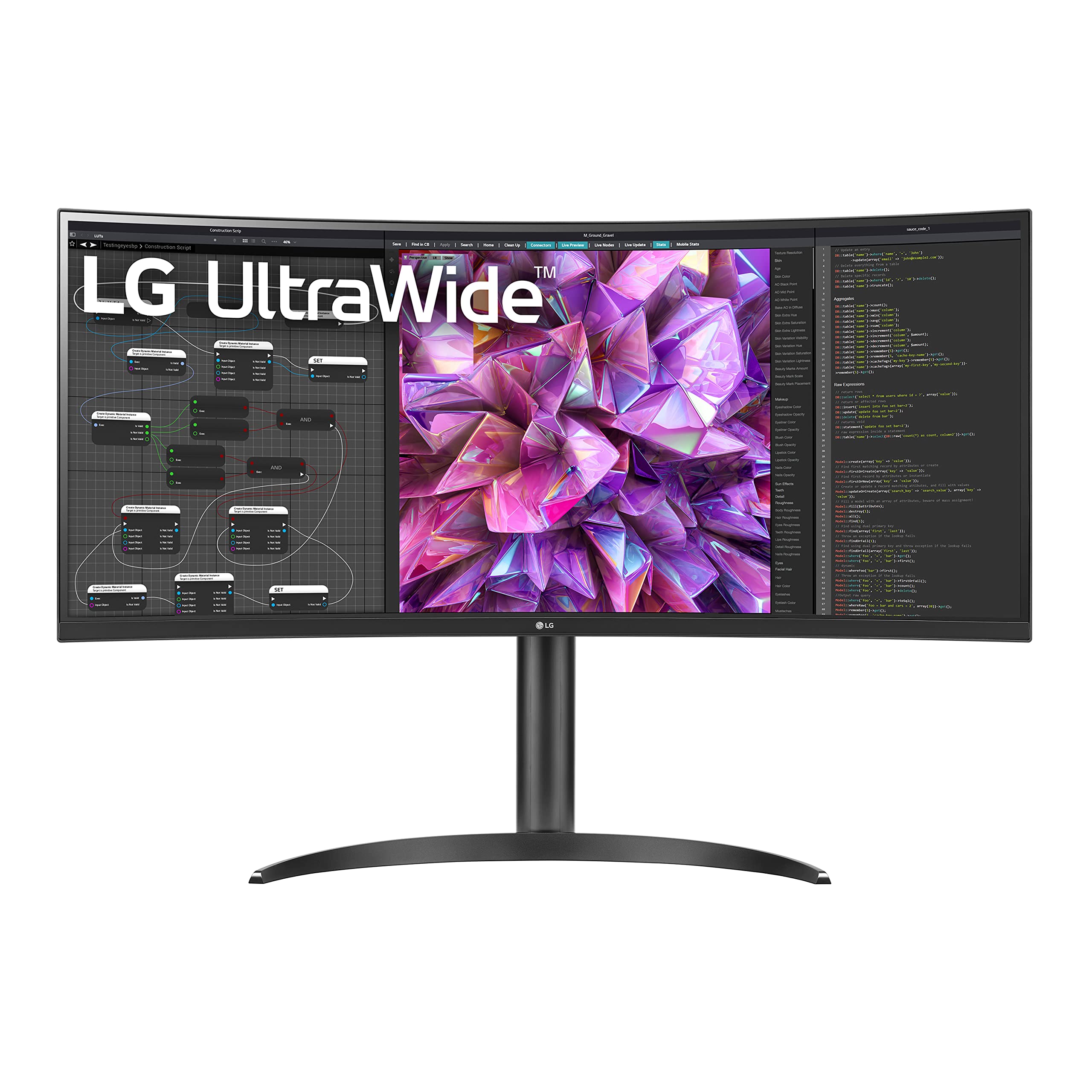 LG UltraWide QHD 34吋曲面電腦顯示器 34WQ73A-B，IPS面板，相容HDR 10，內建KVM切換器，配備USB Type-C接口，黑色