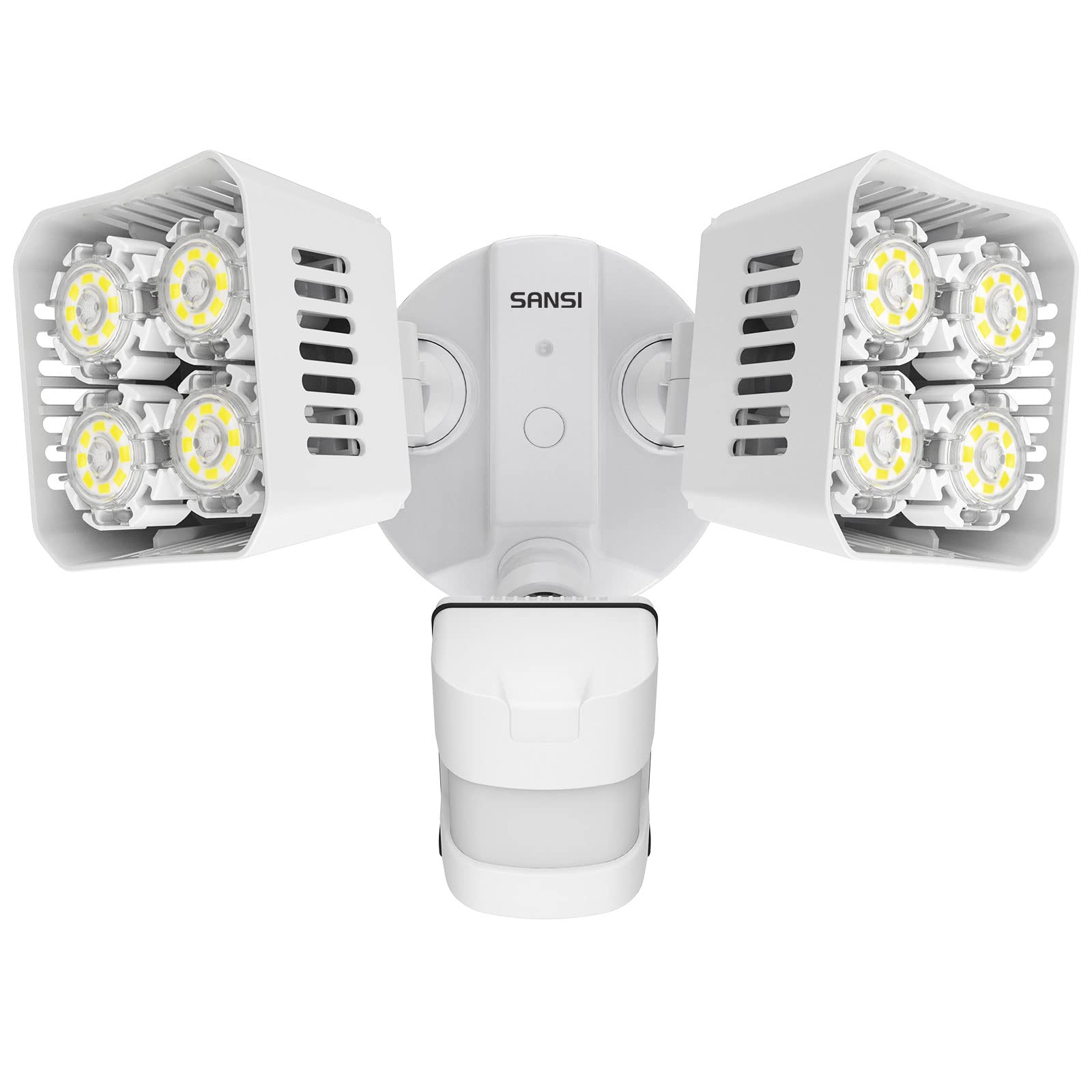 SANSI LED 安防感應戶外燈，30W（相當於 250W 白熾燈），3400 流明，5000K 日光色溫，防水氾光燈，ETL 認證，白色