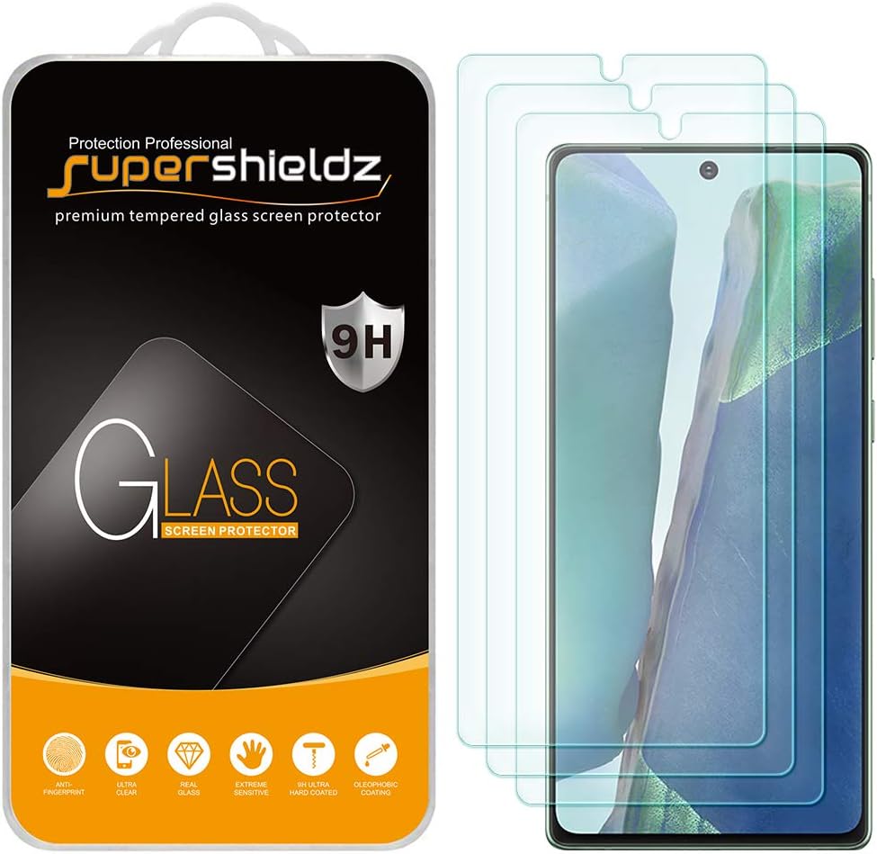 （3片裝）Supershieldz 三星 Galaxy Note 20 5G 專用強化玻璃螢幕保護貼，防刮花，無氣泡