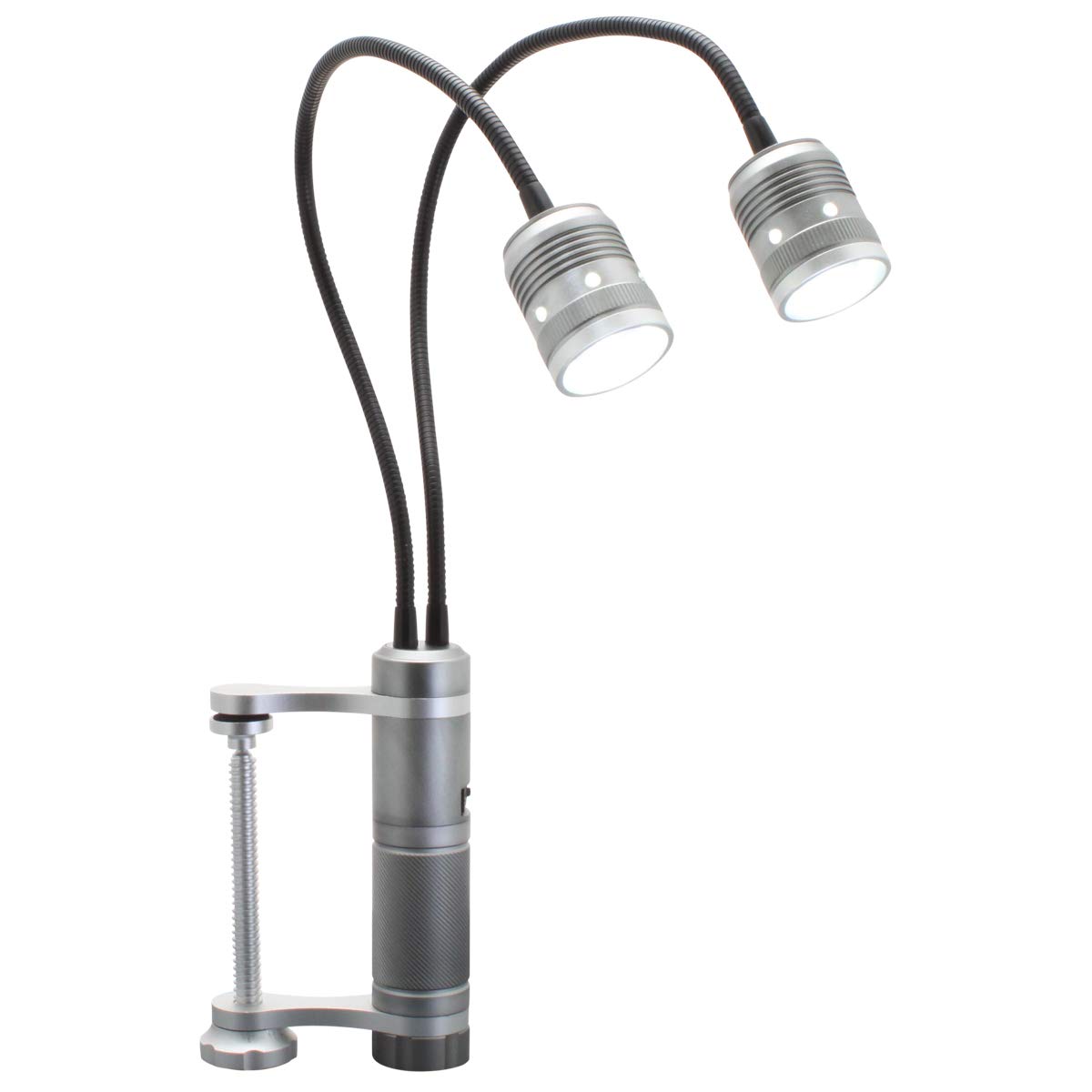Aven 26537 雙鵝頸 LED 工作燈，附磁性底座，銀色