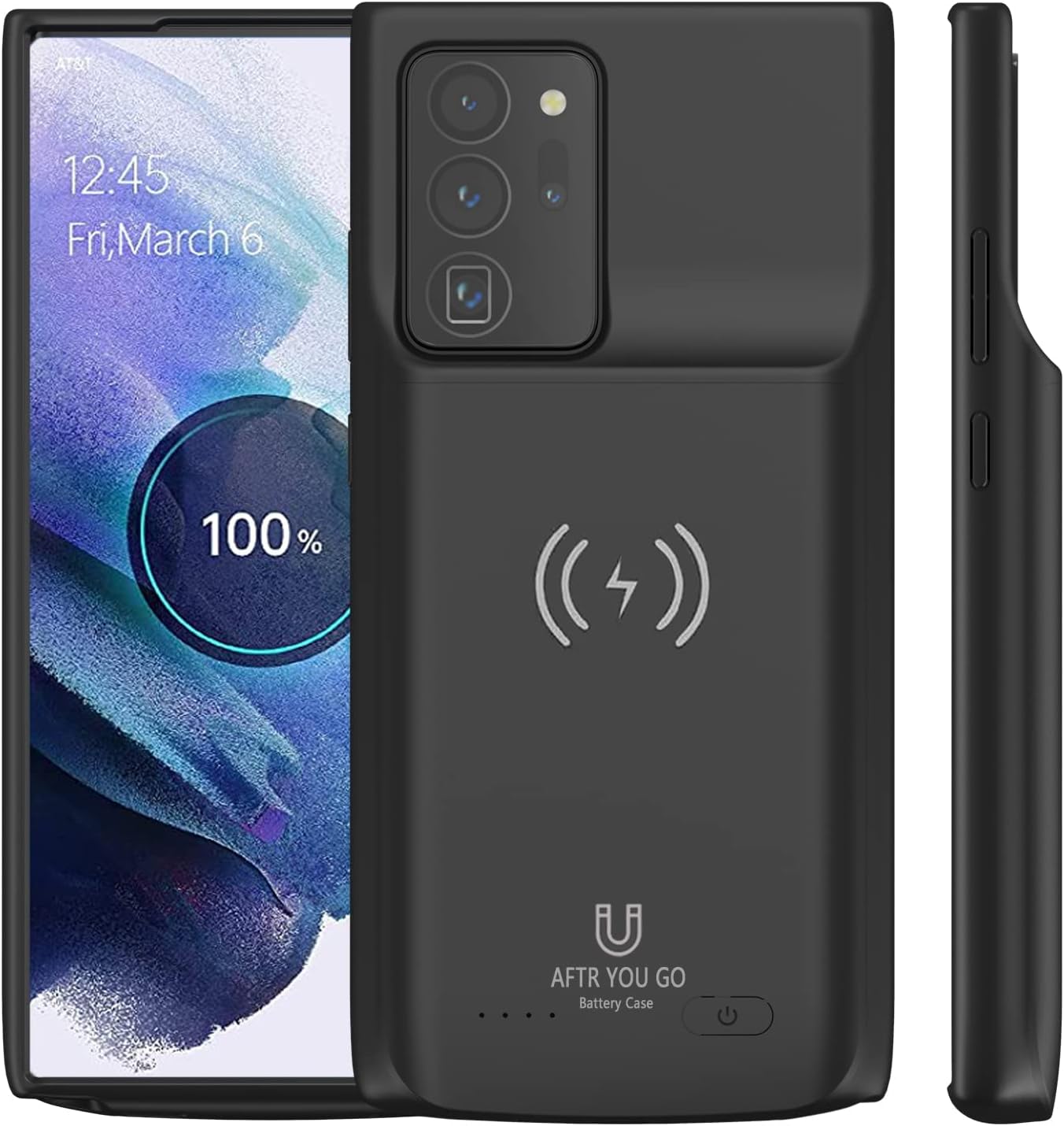AFTRYOUGO 適用於 Galaxy Note 20（6.7 吋）的電池保護殼，7000mAh，支援 Qi 無線充電，可充電電池，延長備用電源（XDL-633M）-黑色，型號：ZHX-640