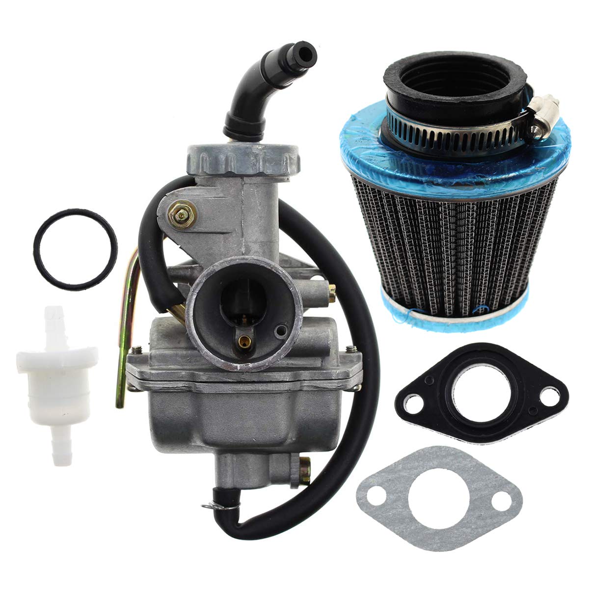 AUTOKAY PZ20 化油器 49cc 70cc 90cc 100cc 110cc 125cc Coolster NST 適用於中國產 ATV 四輪摩托車、卡丁車、四衝程發動機，SUNL TAOTAO JCL 品牌，帶墊片和空氣濾清器