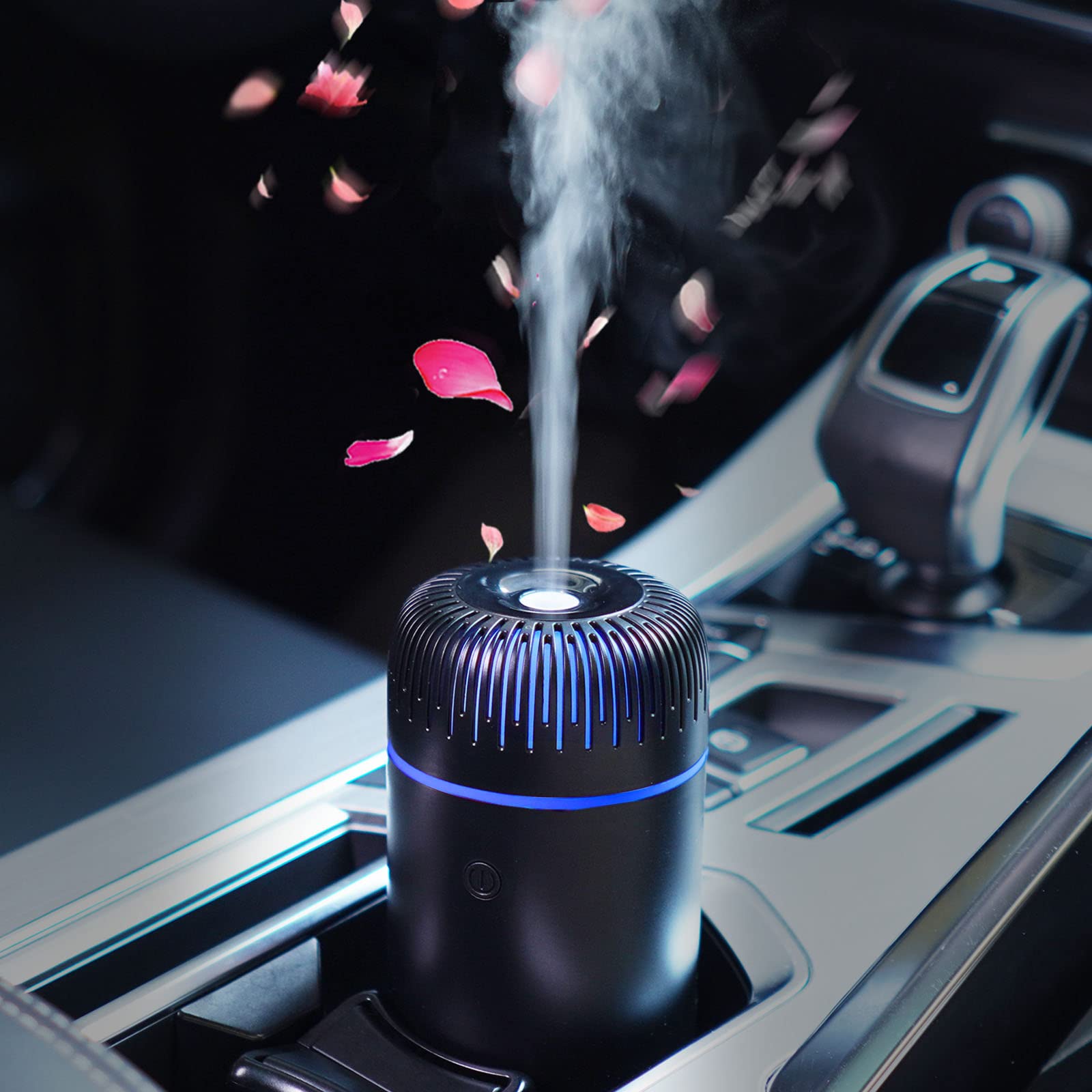 車載香薰加濕器香薰精油擴香儀USB冷霧迷你便攜式香薰機，適用於汽車、家庭、辦公室、臥室（黑色）