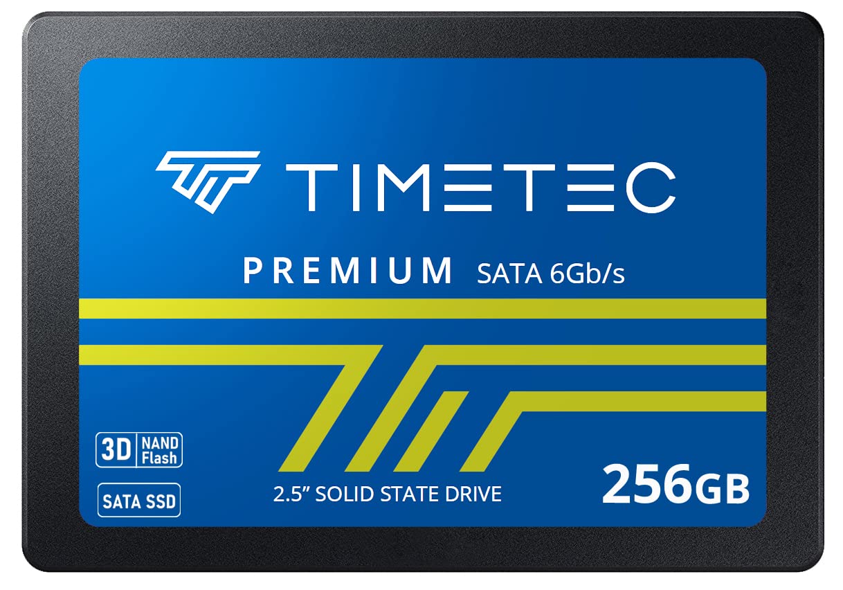 Timetec 256GB SSD 3D NAND QLC SATA III 6Gb/s 2.5 吋 7mm (0.28”) 讀取速度高達 530 MB/s SLC 快取效能提升內建固態硬碟，適用於 PC 桌上型電腦和筆記型電腦 (256GB)