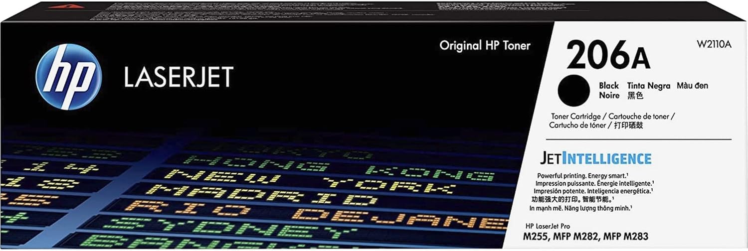 HP 206A 黑色碳粉匣 | 適用於 HP Color LaserJet Pro M255、HP Color LaserJet Pro MFP M282、M283 系列 | W2110A