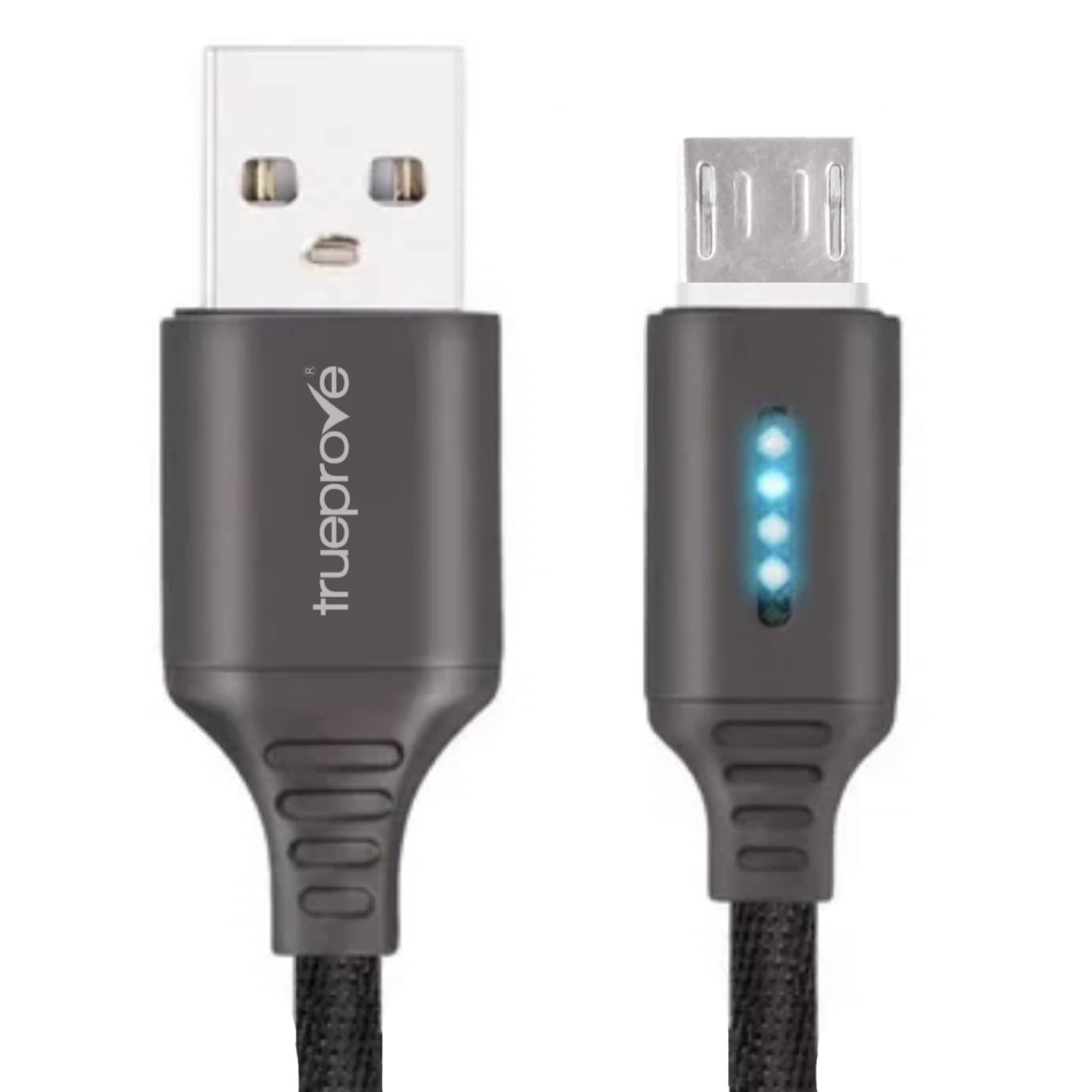 3英尺 TrueProve Pro Micro USB 線，附 LED 指示燈狀態顯示，USB 充電線，支援安卓 2.4A 充電同步，適用於三星 Galaxy S7 Edge/S7/S6、HTC、LG、索尼、Xbox、PS4 等裝置。