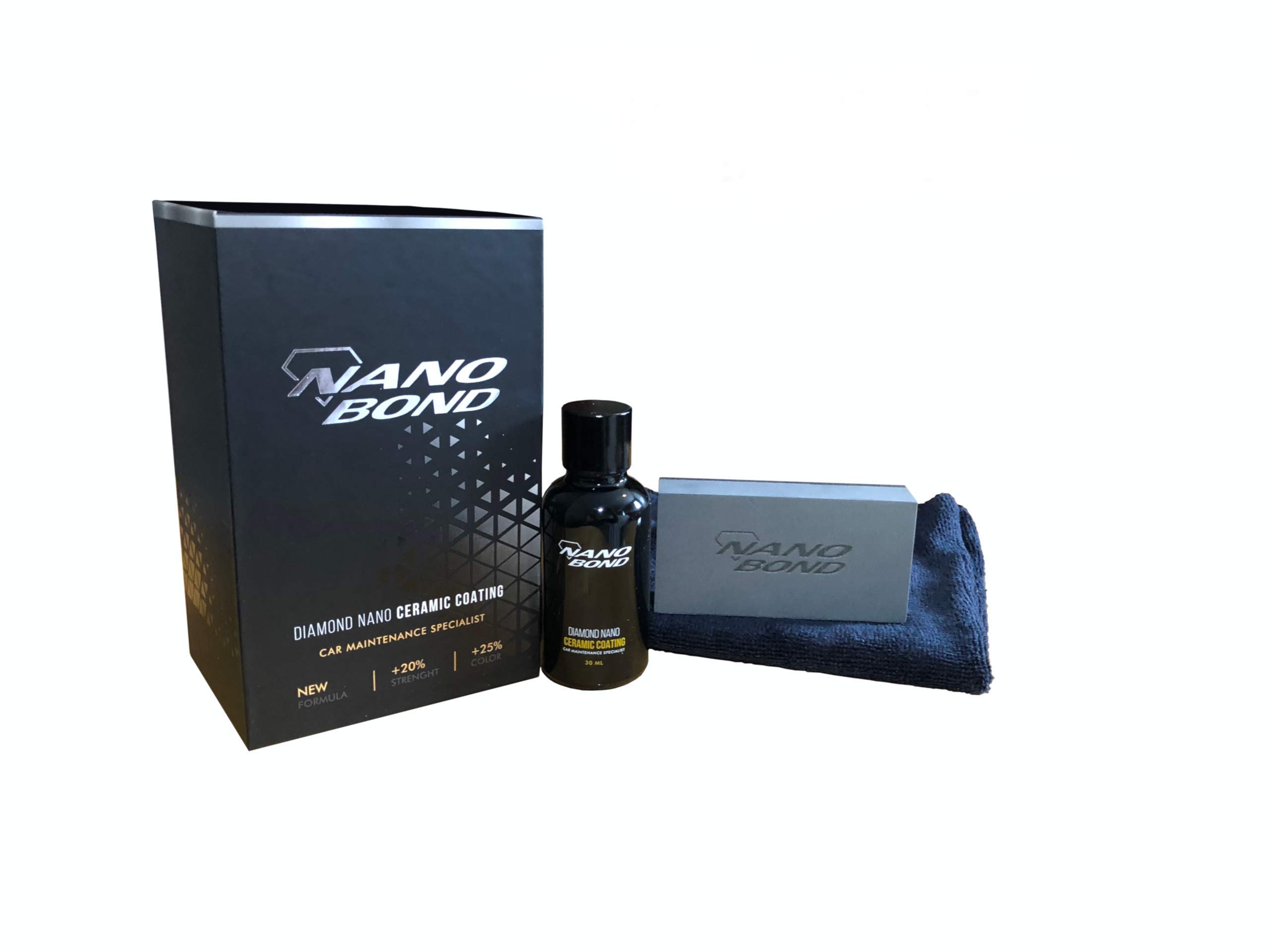 Nano Bond 9H PRO 陶瓷塗層，適用於汽車、塑膠、玻璃和輪轂外部護理產品套裝，疏水性強，持久專業護理，高光澤漆面，含二氧化矽的汽車拋光劑，30毫升