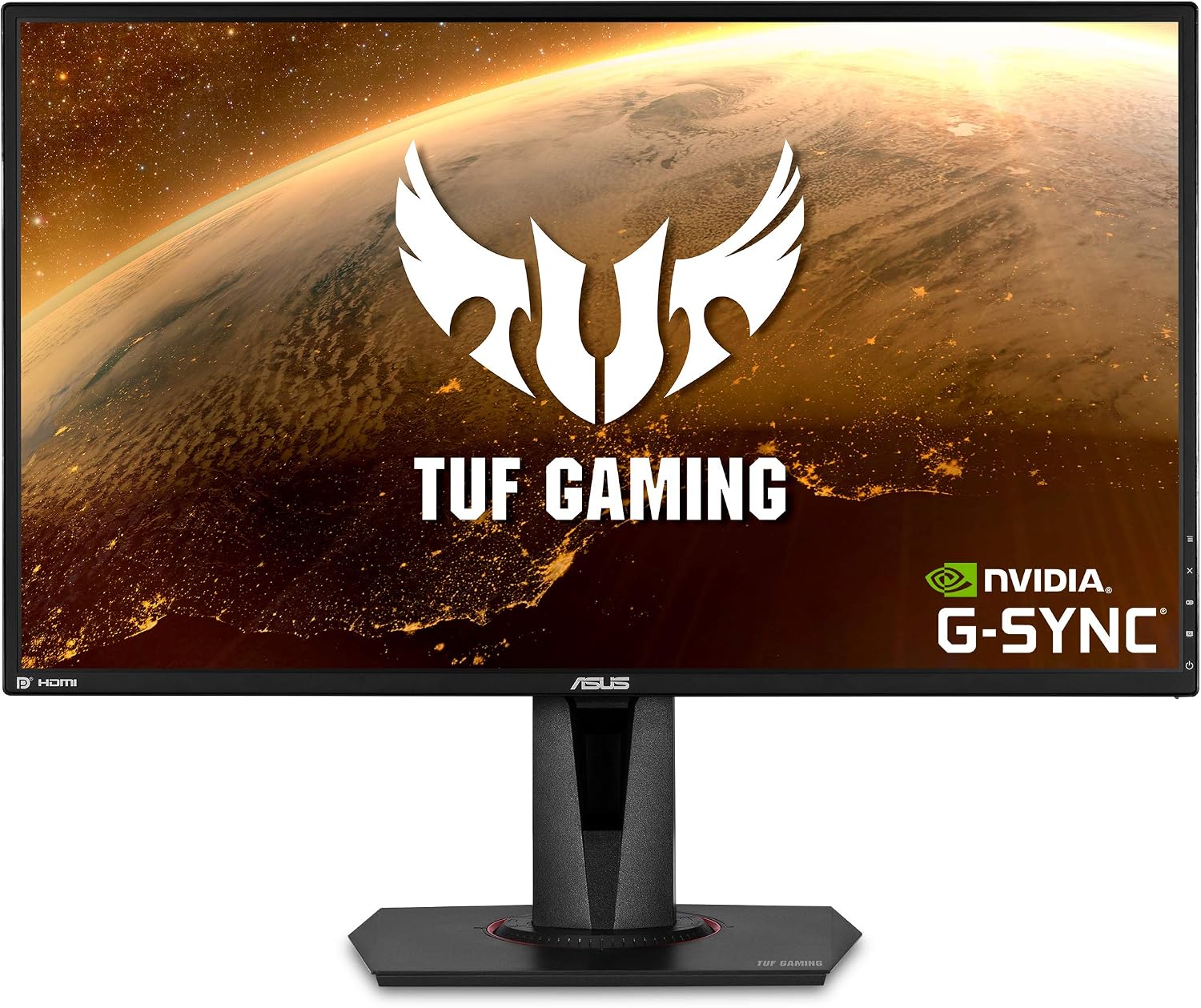 華碩 TUF Gaming 27 吋 2K HDR 更新率（支援 144Hz） - QHD (2560 x 1440) 分辨率，165Hz 更新率（支援 144Hz），1ms 反應時間，極低運動模糊，內建揚聲器，相容 G-SYNC，支援 VESA 壁掛，配備 Display 介面連接埠。