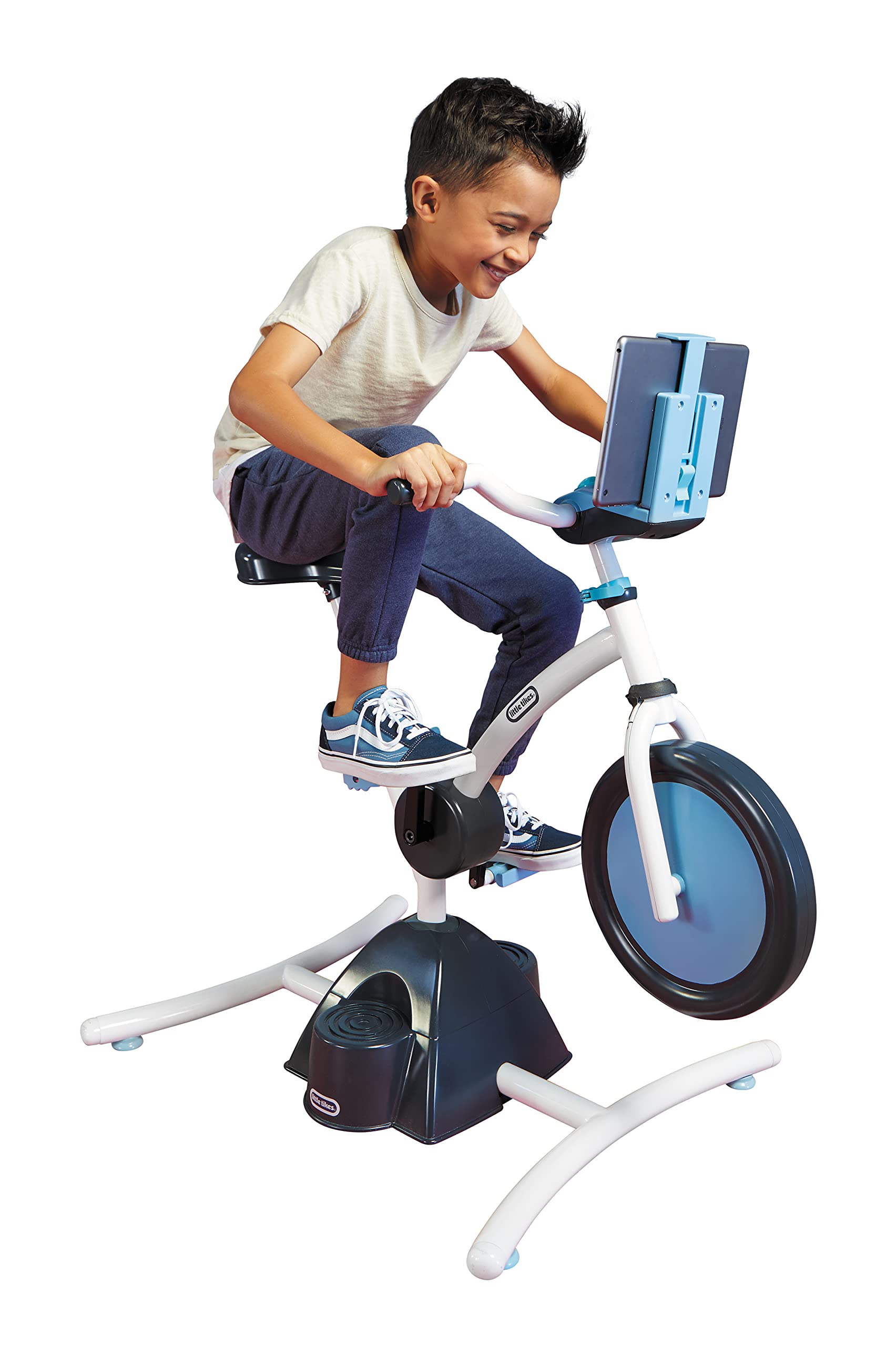 Little Tikes Pelican Explore & Fit 兒童健身自行車，趣味可調節，帶視頻播放和內置藍牙音箱，適合 3-7 歲兒童，是送給孩子的禮物和玩具。