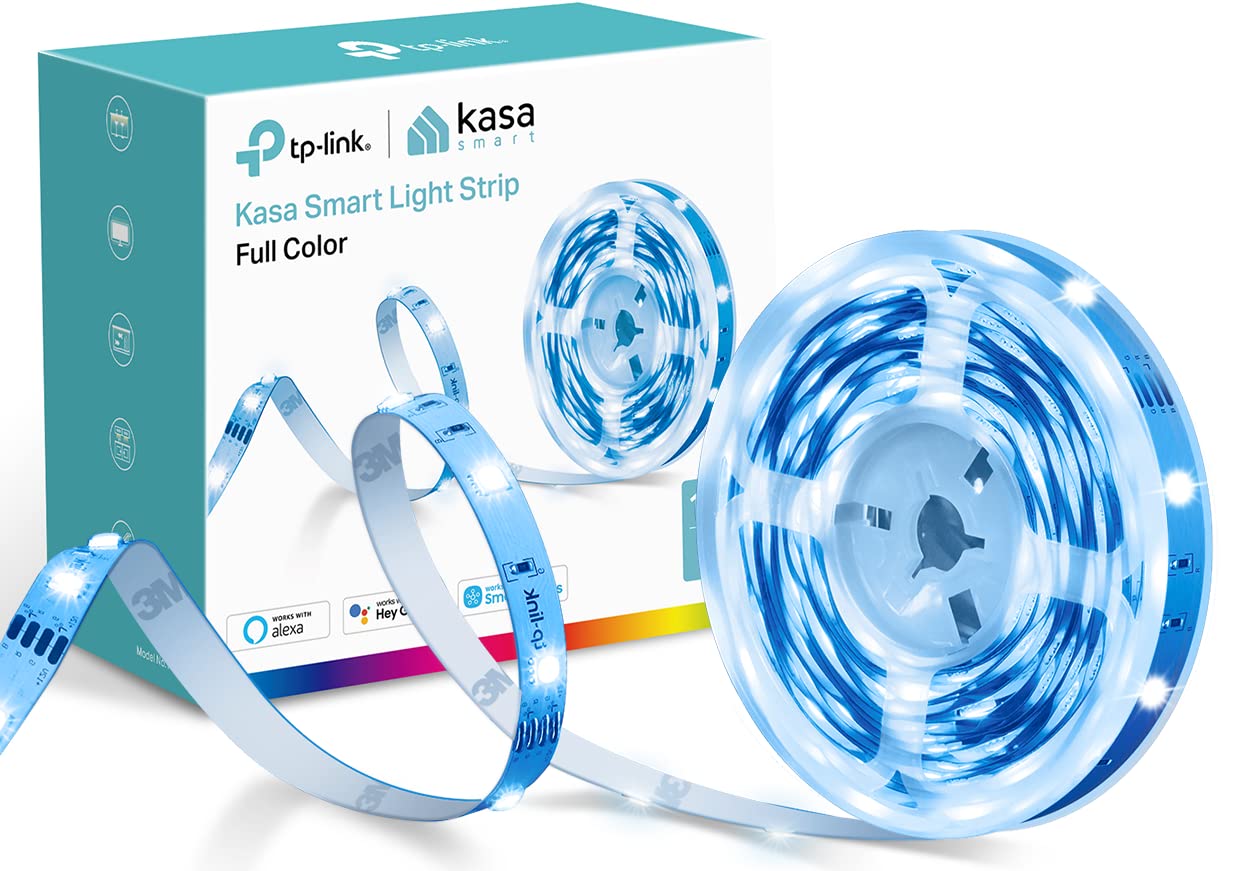 Kasa 智慧 LED 燈帶，16.4 英尺 WiFi LED 燈帶，相容於 Alexa、Google Home、SmartThings，高亮度，1600 萬種顏色，RGB，分組，長度可調，使用壽命長達 25,000 小時 (KL400L5)