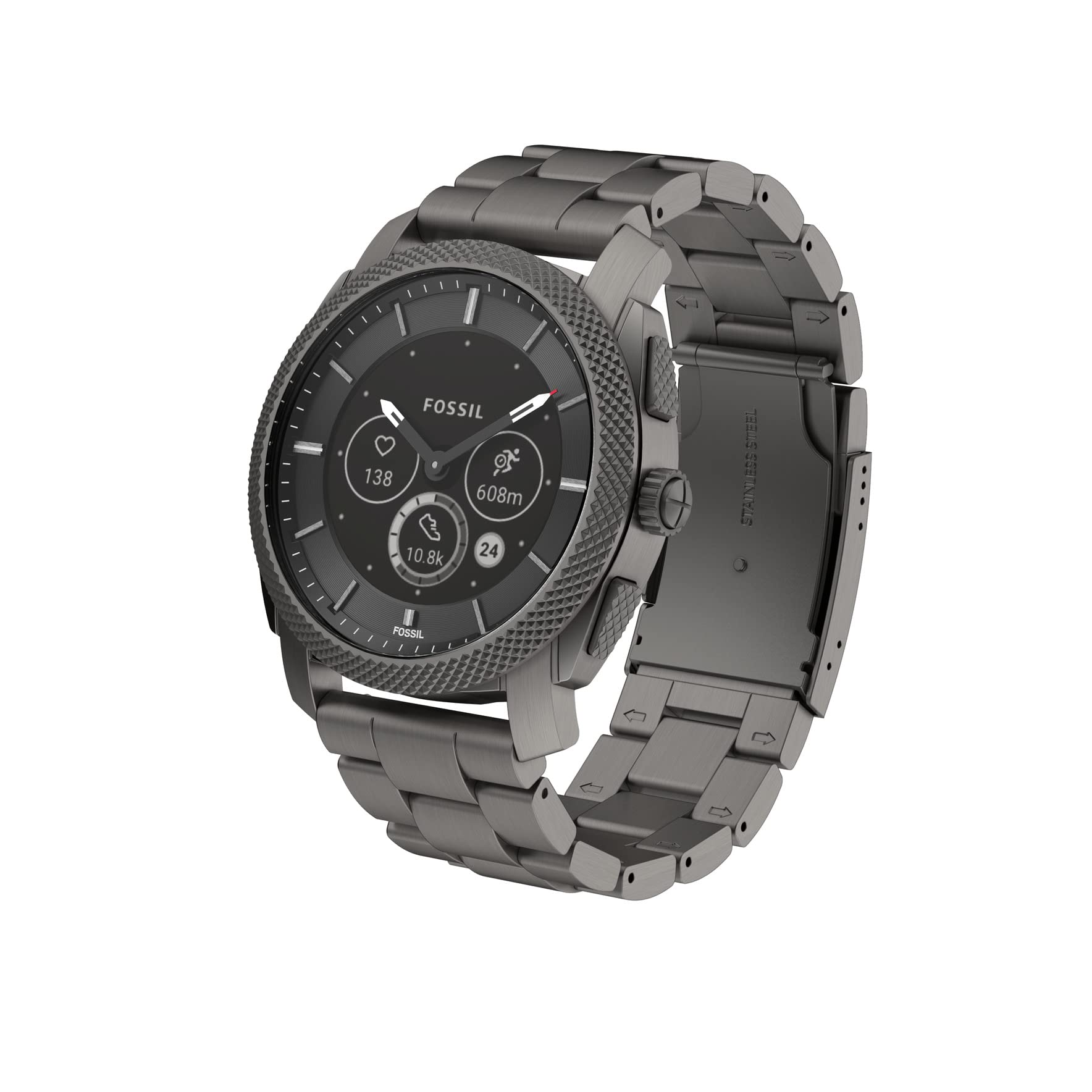 Fossil Machine Gen 6 混合式智慧手錶，內建 Alexa，具備心率監測、活動追蹤、血氧監測和智慧型手機通知功能