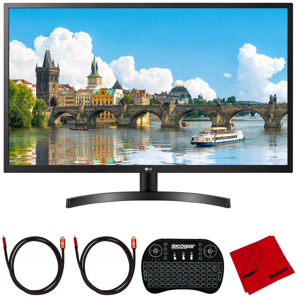 LG 32MN600P-B 31.5吋全高清IPS顯示器，支援AMD FreeSync技術，套裝包含2.4GHz無線鍵盤、2支6英尺通用HDMI 2.0線纜和超細纖維清潔布。