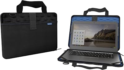 MAXCases Explorer 4 硬殼筆記型電腦工作包，採用防震彈道尼龍材質 | 超薄設計，防風雨外殼附口袋（黑色）（14 吋）
