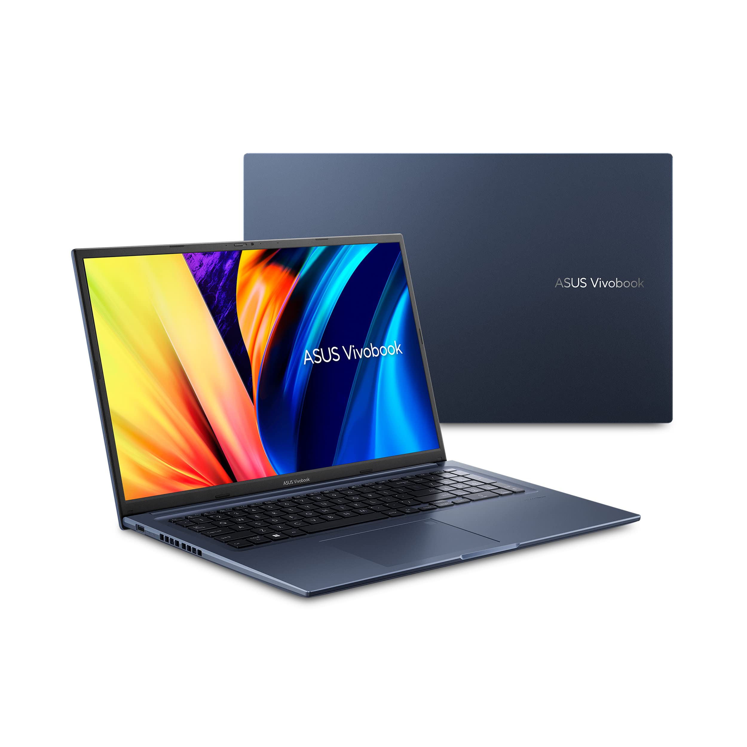華碩 VivoBook 17X 筆記型電腦，17.3 英寸 FHD 顯示屏，英特爾酷睿 i7-12700H 處理器，英特爾 Iris Xe 顯卡，16GB 內存，1TB 固態硬碟，指紋識別器，Windows 11 家庭版，靜音藍，K1703-WindowsDS7
