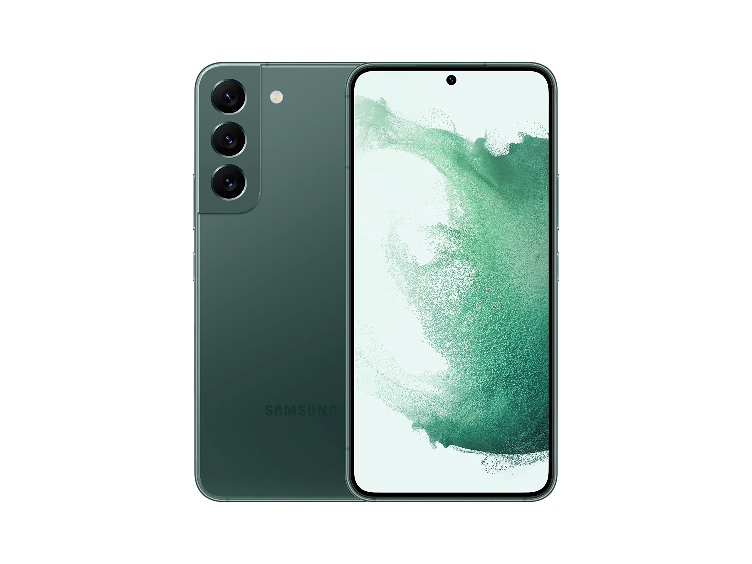 三星 Galaxy S22 手機，工廠解鎖安卓智能手機，128GB 存儲，8K 攝像頭和視頻拍攝，夜間模式，超亮顯示屏，5000 萬像素照片分辨率，超長續航，美版，綠色