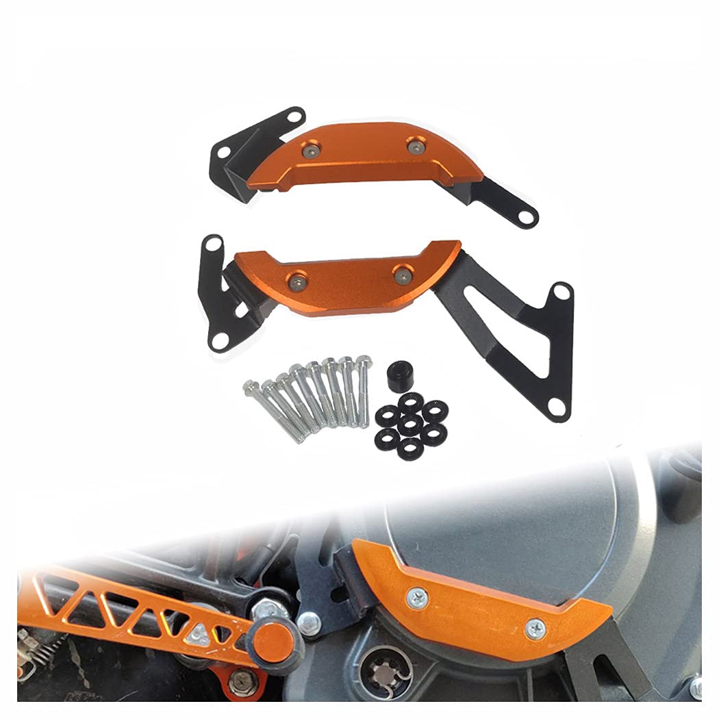 適用於 KTM DUKE390 RC390 Duke250 RC250 的全方位配件供應商，提供適用於 Duke 250 390 ADV RC 250 390 的發動機護罩，包括發動機滑塊蓋保護罩，適用於 2021 2020 2019 20188 橙色車型（橙色）。