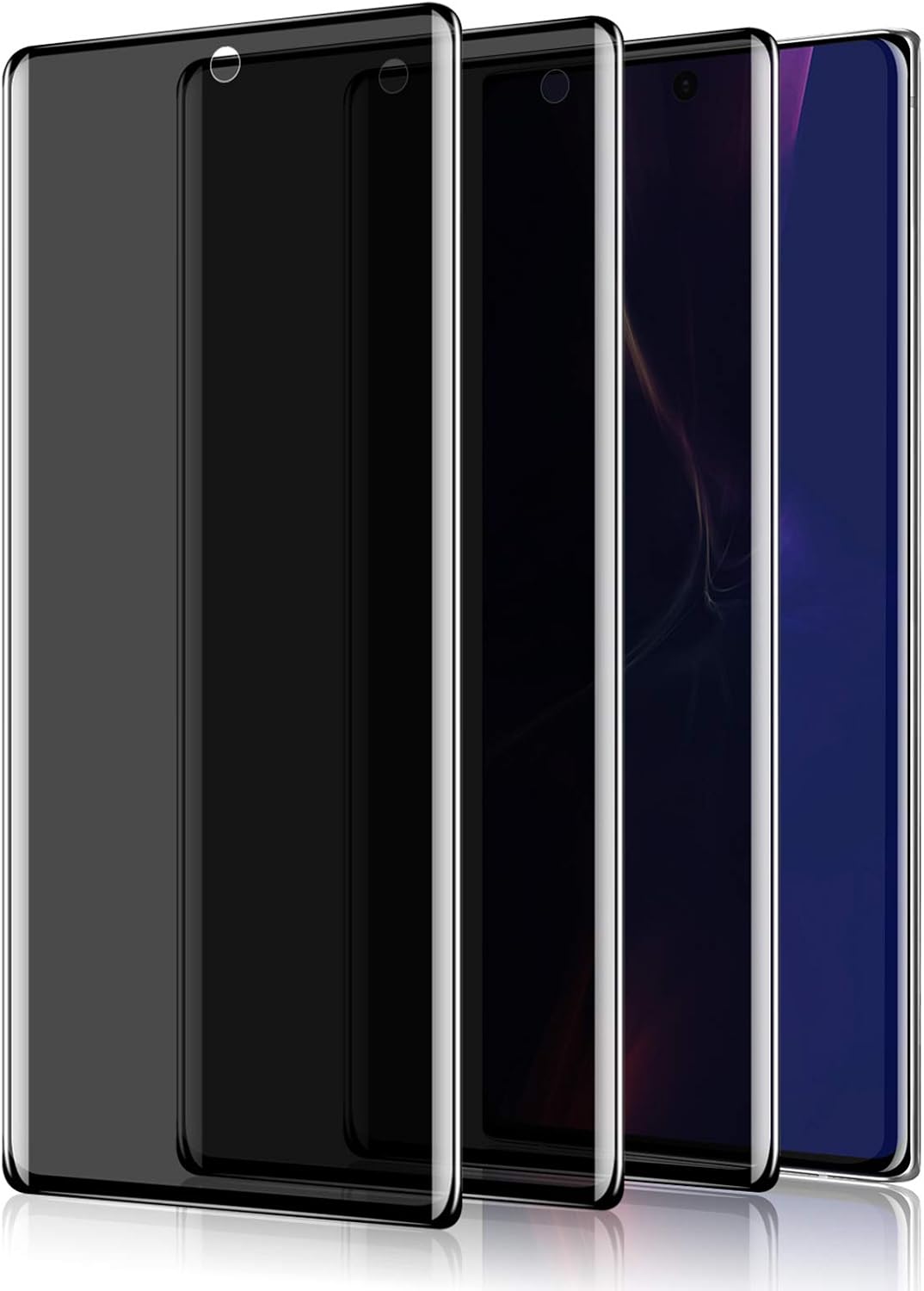 LYWHL [3錠] 三星 Note 20 Ultra 隱私防窺強化玻璃螢幕保護貼，適用於 Note 20 Ultra 5G，黑色，9H 硬度，無氣泡[不支援指紋解鎖]