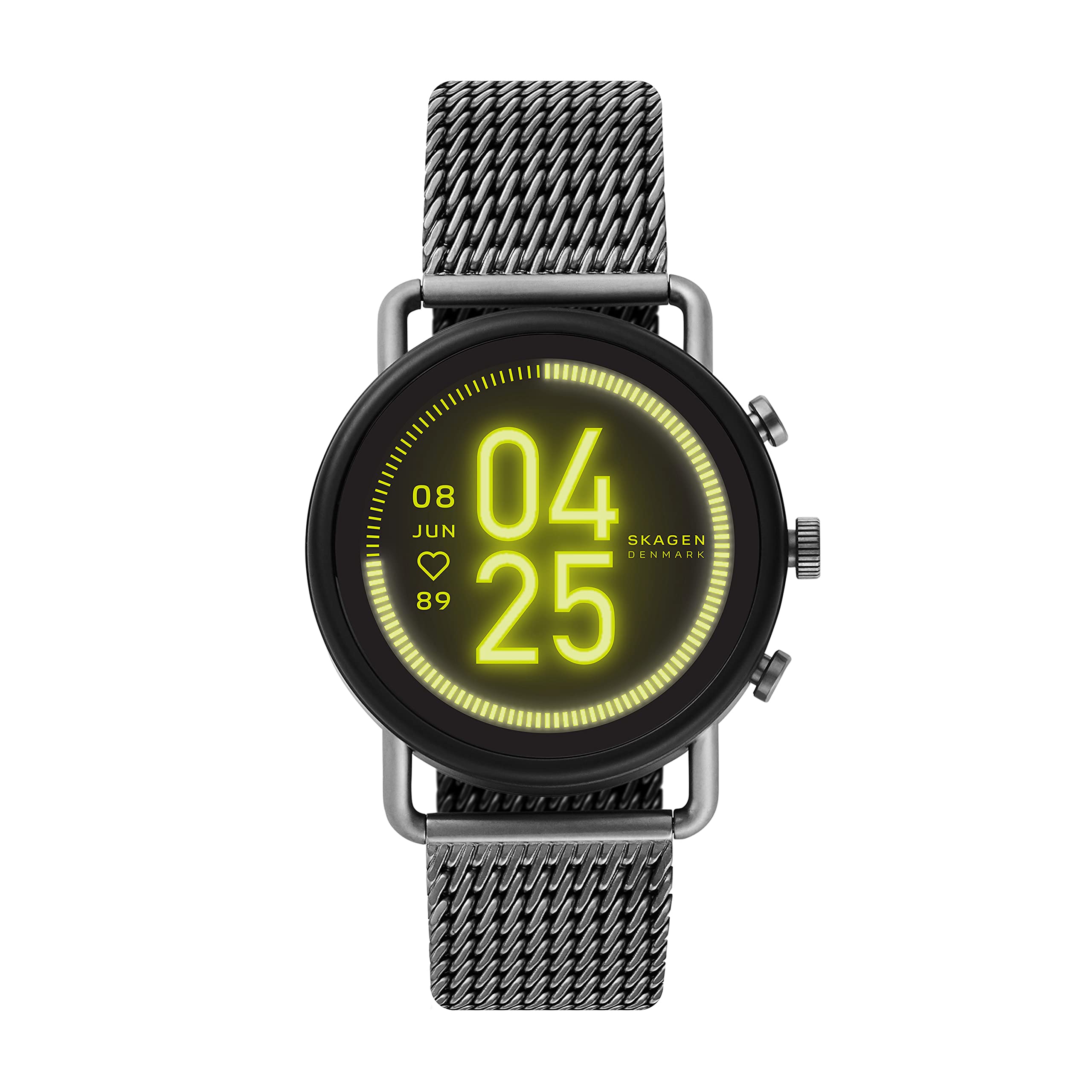 Skagen Connected Falster 3 Gen 5 不鏽鋼網狀觸控智慧型手錶，顏色：槍灰色（型號：SKT5200）