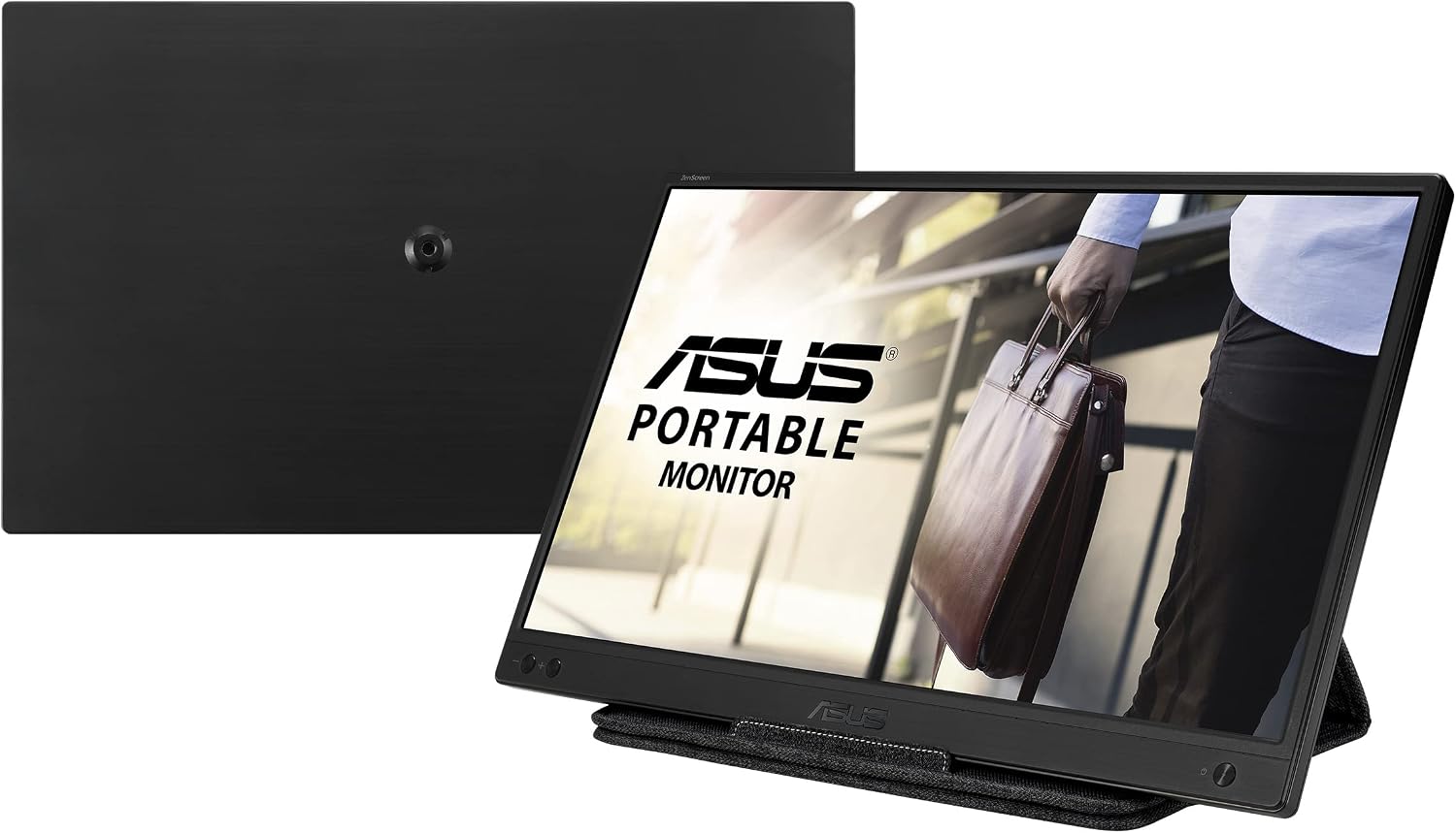 ASUS ZenScreen 15.6 吋 1080P 便攜式 USB 顯示器 (MB166B) - 全高清，IPS 面板，USB3.2 接口，防眩光錶面，USB 供電，無閃爍，藍光過濾，可安裝三腳架，防眩光錶面，帶保護膜