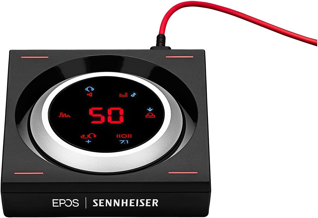 EPOS | Sennheiser GSX 1000 遊戲音訊擴大機/外置音效卡，支援 7.1 環繞音效、側音、遊戲 DAC 和均衡器，耳機擴大機，相容於 Windows、Mac、筆記型電腦和桌上型電腦