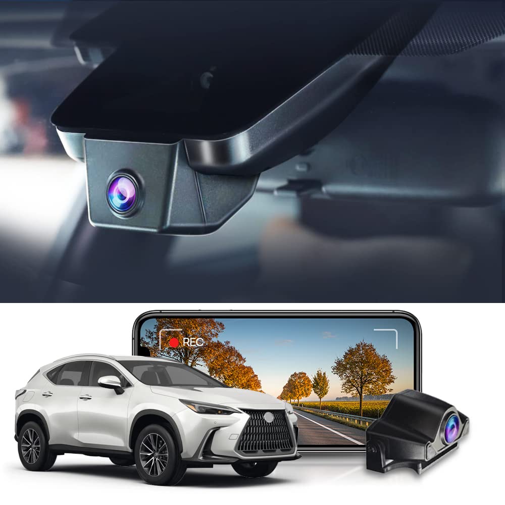 Fitcamx 前置 4K 後置 1080P 行車記錄儀，適用於 2022 2023 年雷克薩斯 NX NX350 NX250 NX300 NX450h Premium Luxury F Sport（B 型），原廠卡，雙高清視訊，支援 WiFi 影像