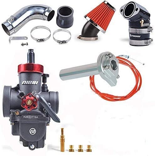 NIBBI Racing Parts 原廠替換高性能改裝化油器套件 PE26MM GY6 彎管油門線高流量空氣濾清器 48MM 適用於 GY6 引擎踏板車 100CC 125CC 150CC