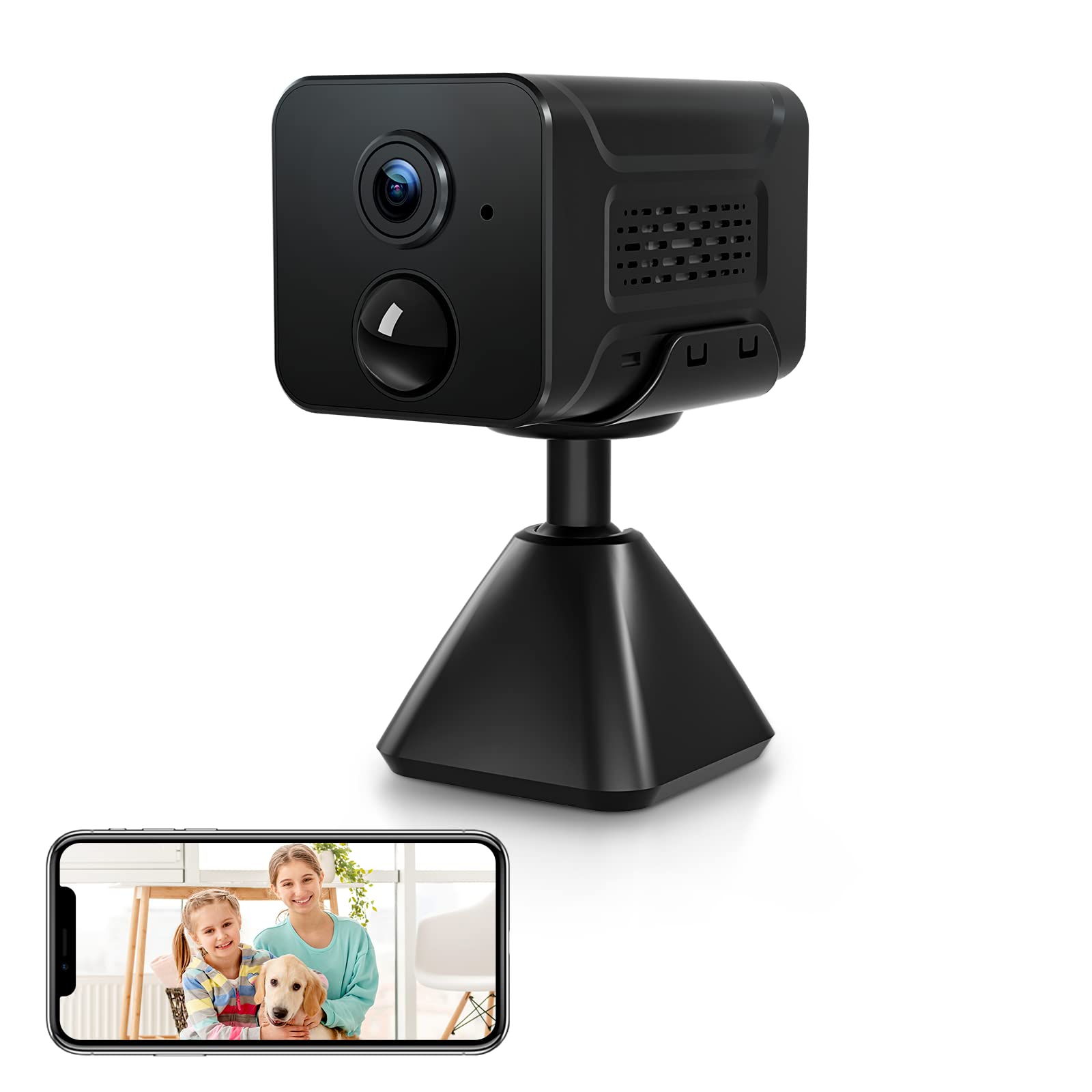 COCOCAM 2.4GHz WiFi 無線室內安防攝影機 - 1080P 高畫質畫質，適用於家庭、寵物、狗、嬰兒、辦公室等場所，可攜式設計，具備行動偵測、SD卡/雲端儲存、夜視功能和 APP 警報功能。