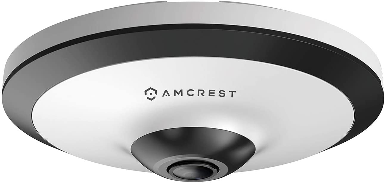 Amcrest 魚眼 IP POE 攝像頭，360° 全景 500 萬像素 POE IP 攝像頭，魚眼室內安防攝像頭，33 英尺夜視，IVS 功能和人數統計，MicroSD 卡錄像，IP5M-F1180EW-V2（白色）