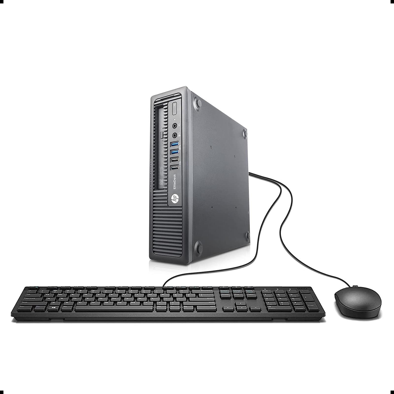 HP Elite 800G1 超小型桌上型電腦，英特爾四核心 i5-4570s 處理器，16GB 內存，512GB 固態硬碟，Windows 10 專業版，DVD 光碟機，HDMI 接口，藍牙，鍵盤，滑鼠，WiFi（翻新機）