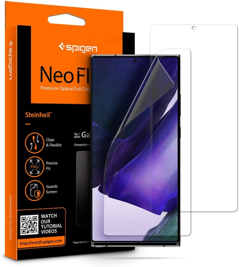 Spigen NeoFlex 螢幕保護貼，專為三星 Galaxy Note 20 Ultra 設計 [2 片裝] - 相容於手機殼