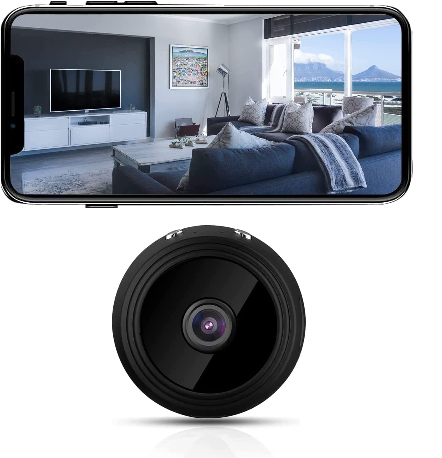 XAJBJJ 2023升級版1080P WiFi攝影機探測器，適用於家庭辦公室、室內，帶移動偵測和夜視功能 - 車載監視器-B1